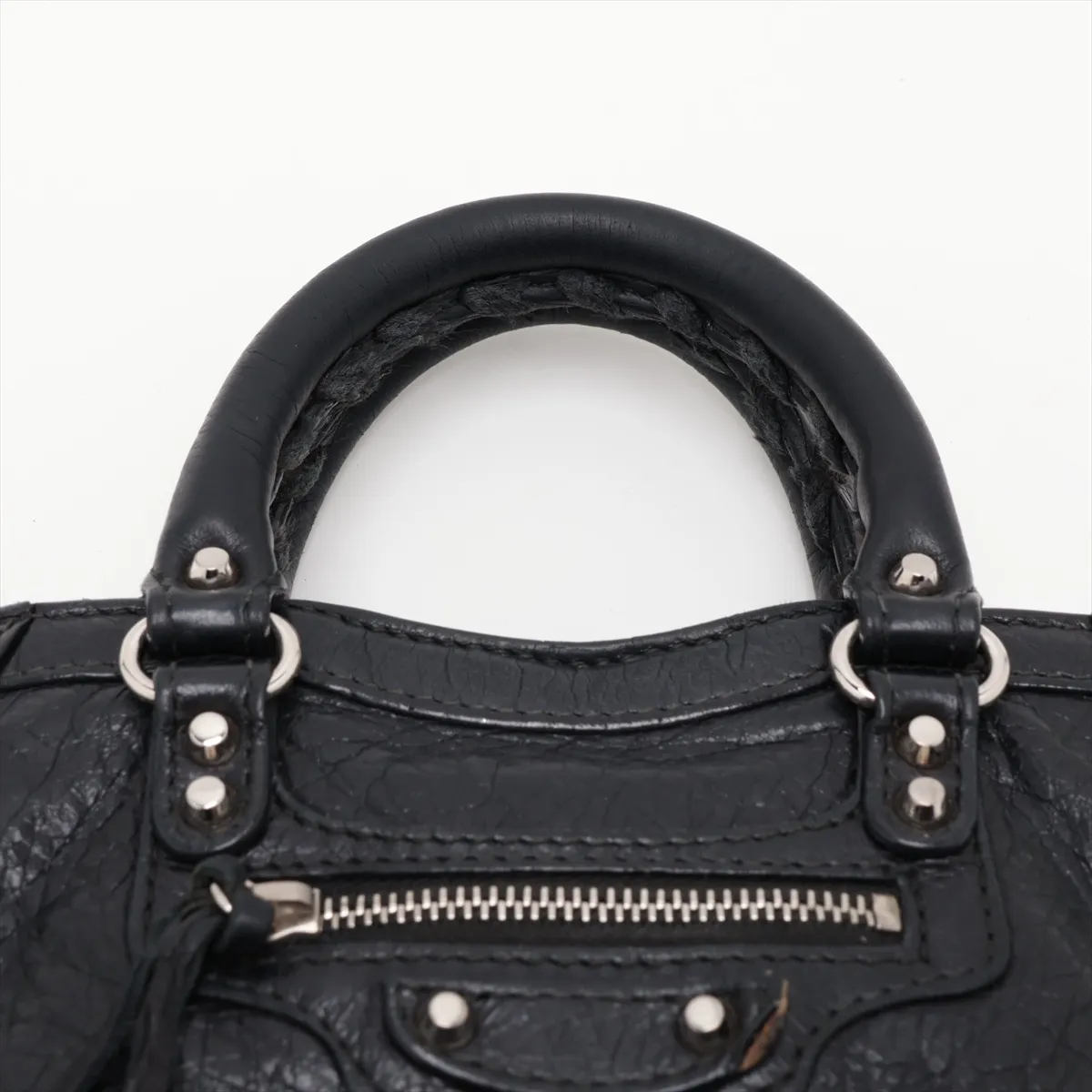 Classic Nano City Leather 2-Way Shoulder Bag, Black, 505555, with Mirror — view 6