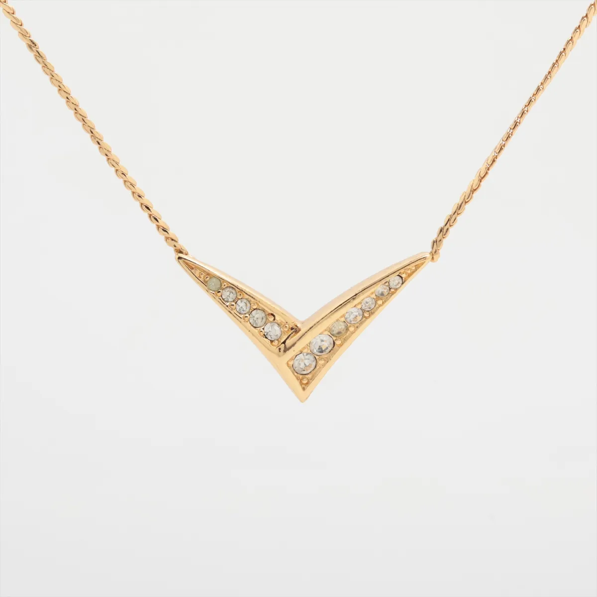necklace, GP x rhinestone, gold,