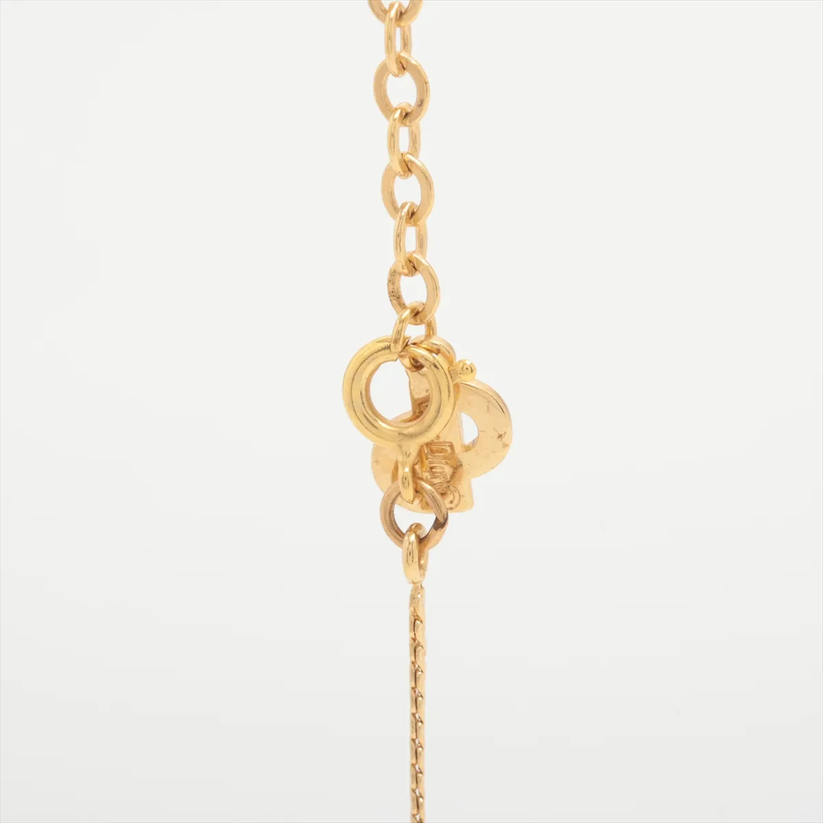 necklace, GP x rhinestone, gold, — view 3
