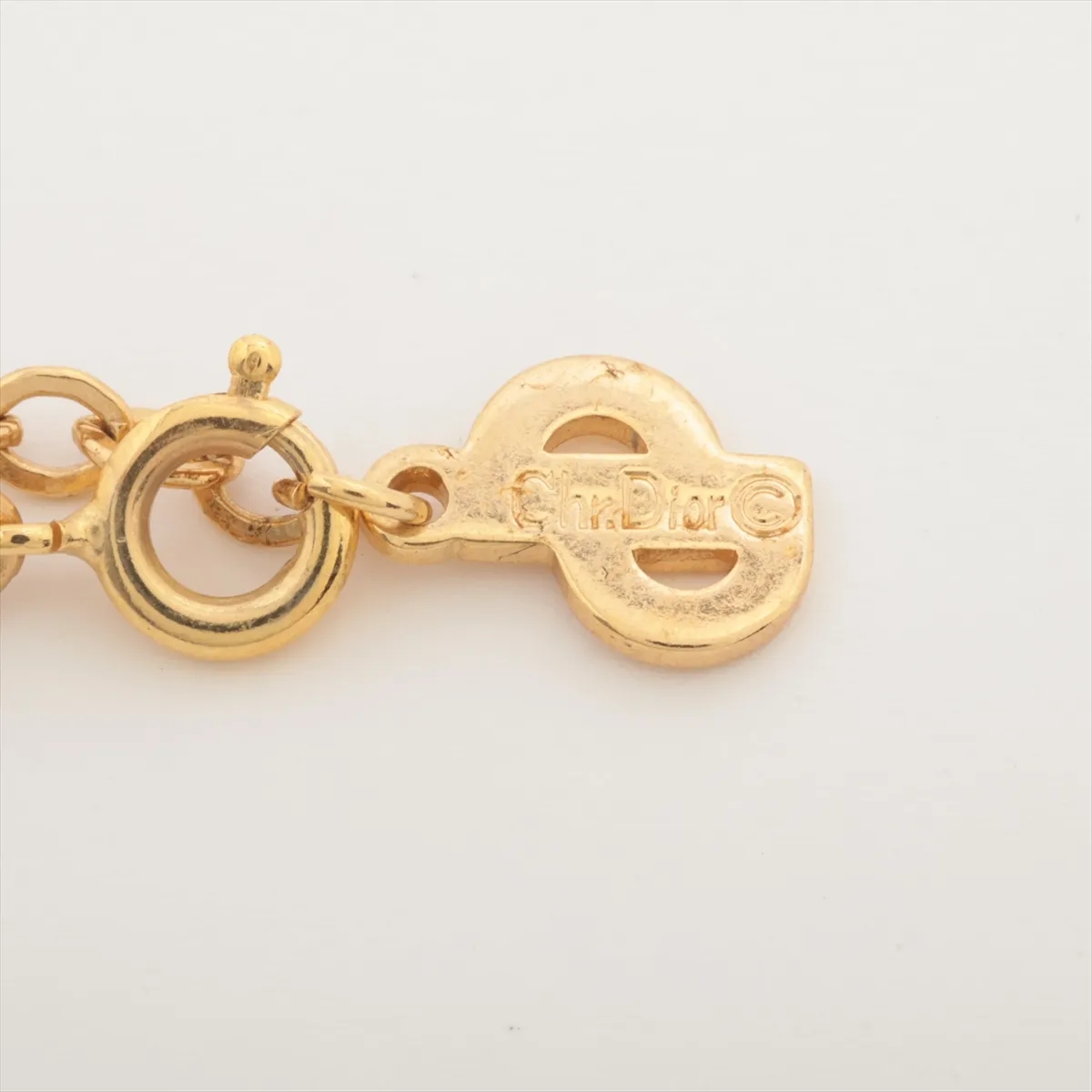 necklace, GP x rhinestone, gold, — view 4