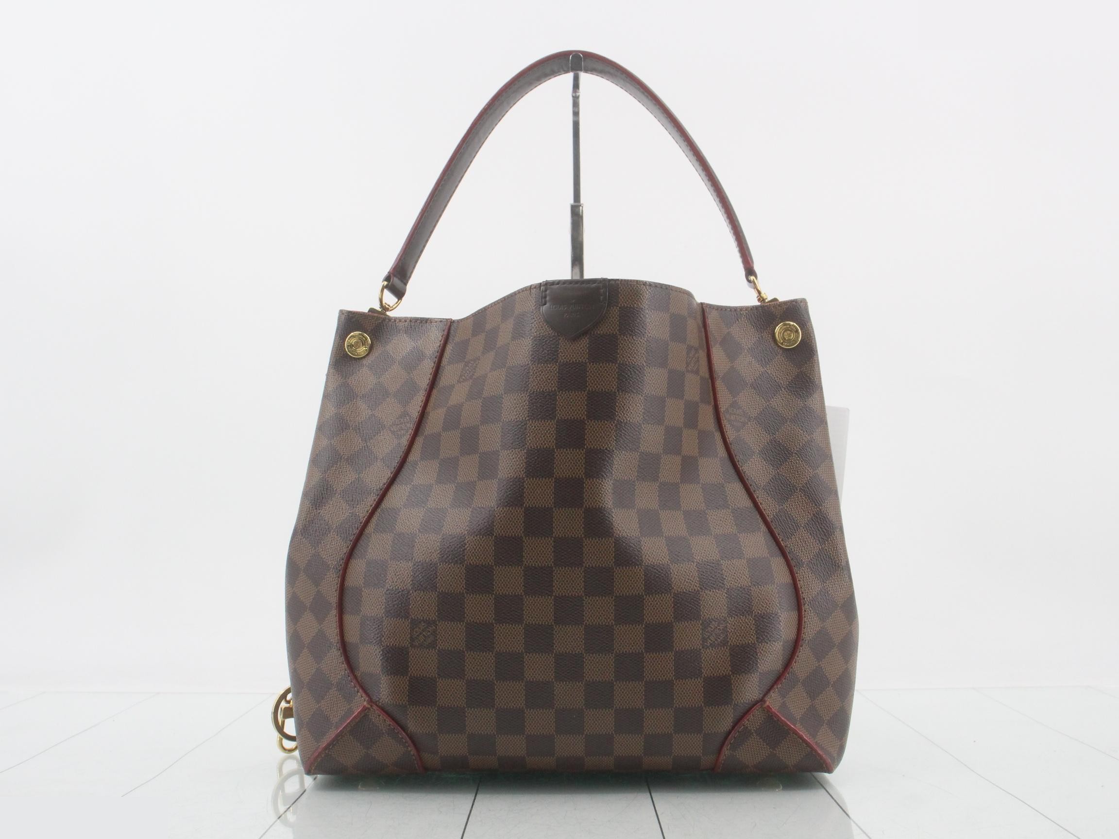 Damier Caissa Hobo Cerise Shoulder Bag