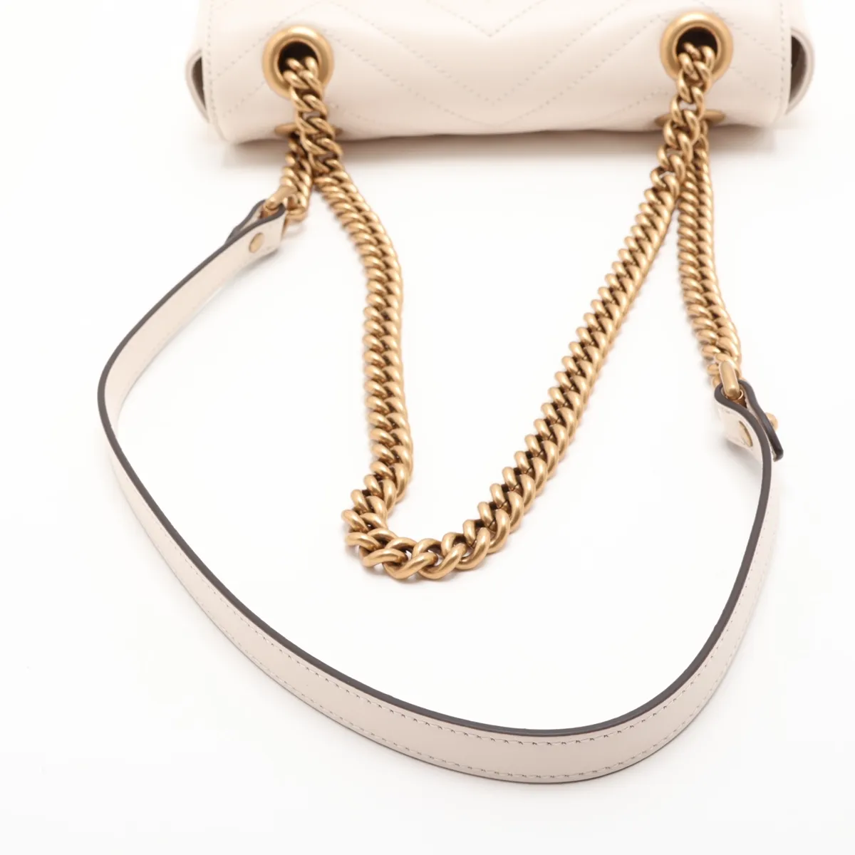 GG Marmont Leather Chain Shoulder Bag, Beige, 446744 — view 5