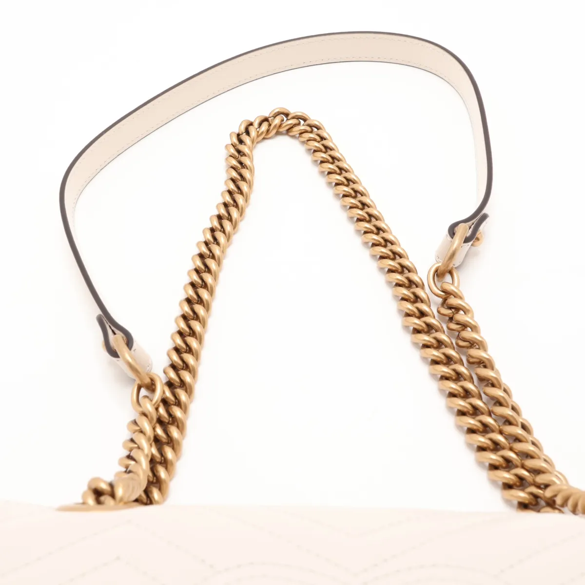 GG Marmont Leather Chain Shoulder Bag, Beige, 446744 — view 6