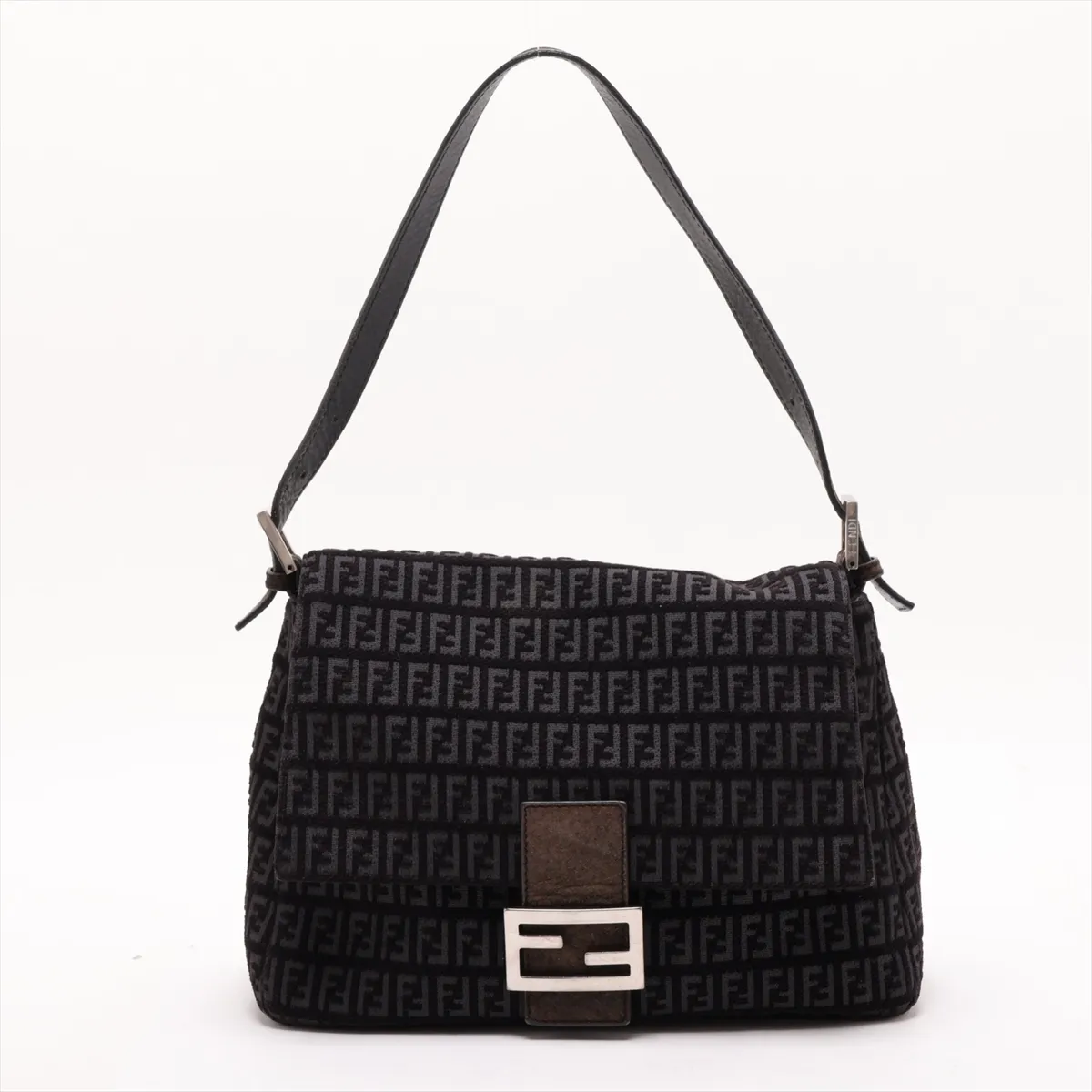 Zucchino Mamma Bucket Canvas x Leather Shoulder Bag, Gray, 8BR001