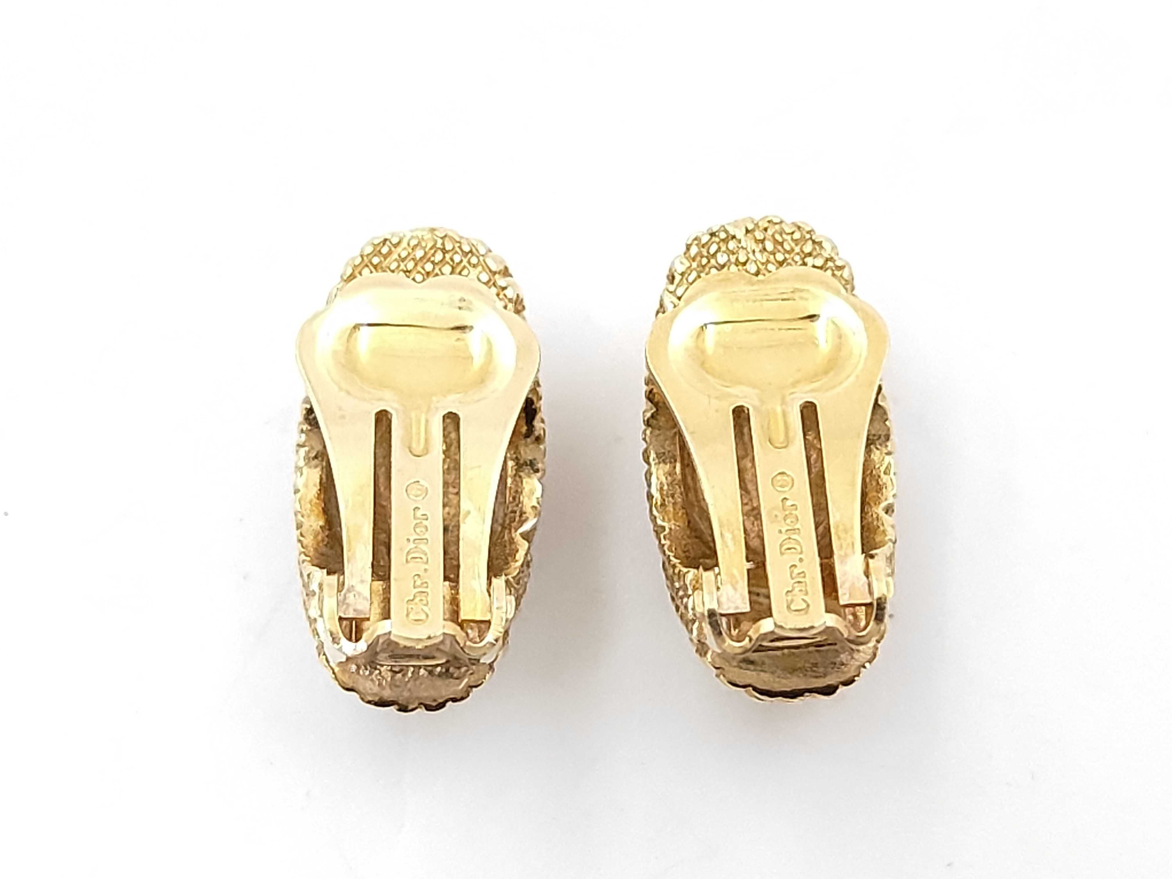 Gold Rhinestone Earrings — view 2