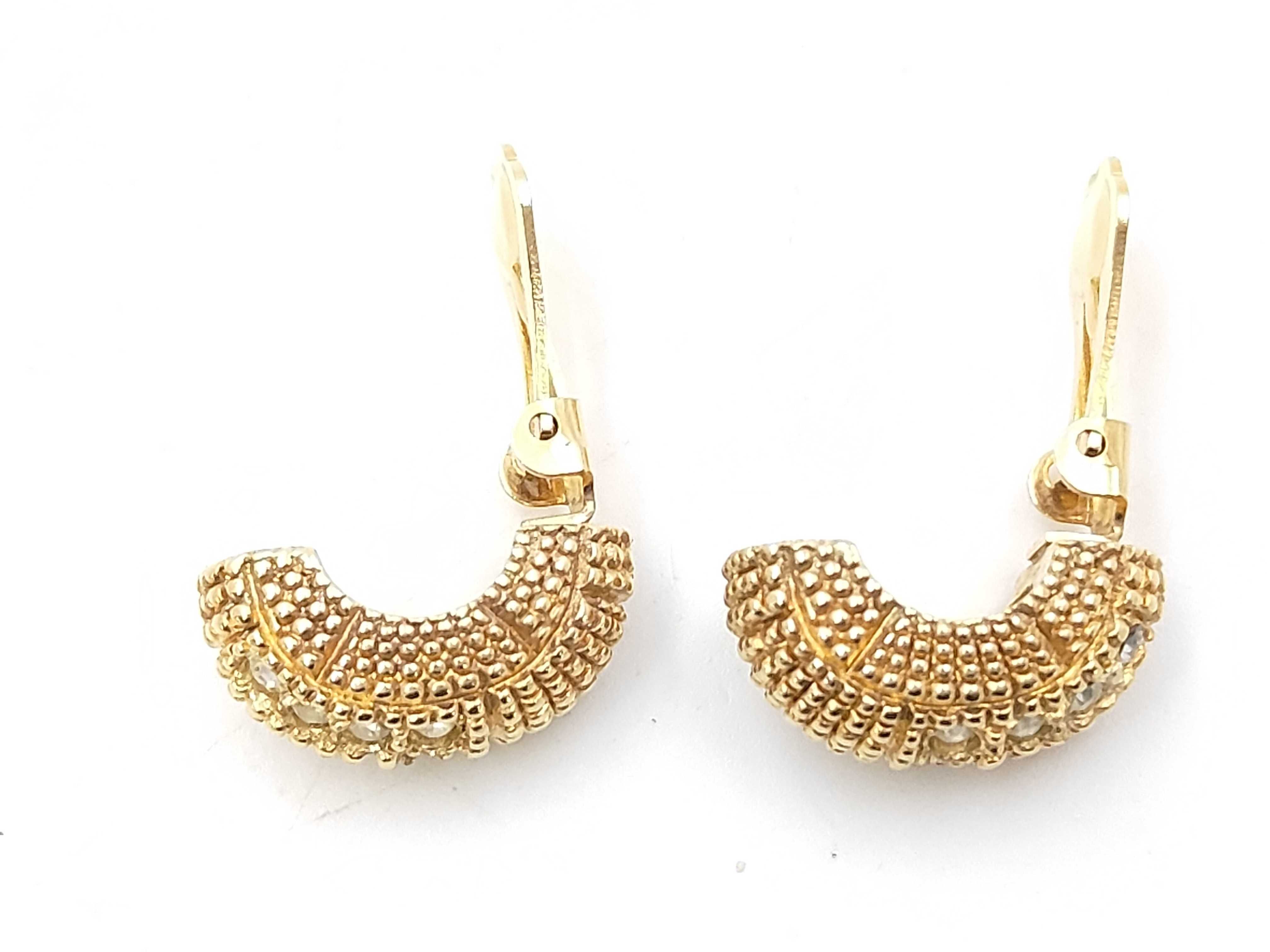 Gold Rhinestone Earrings — view 3