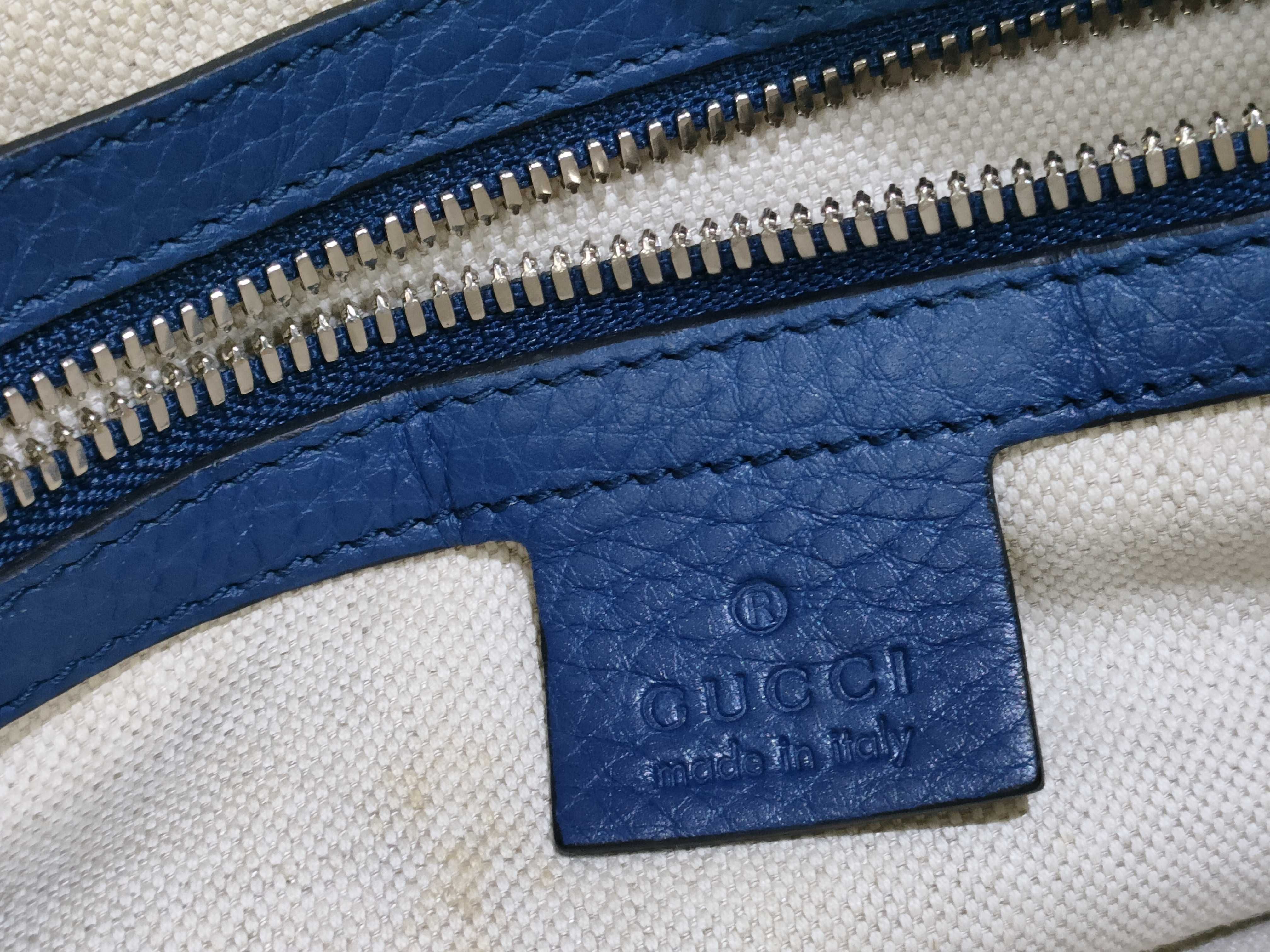 PH- Interlocking G Soho Blue Leather Messenger Bag 32 Shoulder Bag — view 11