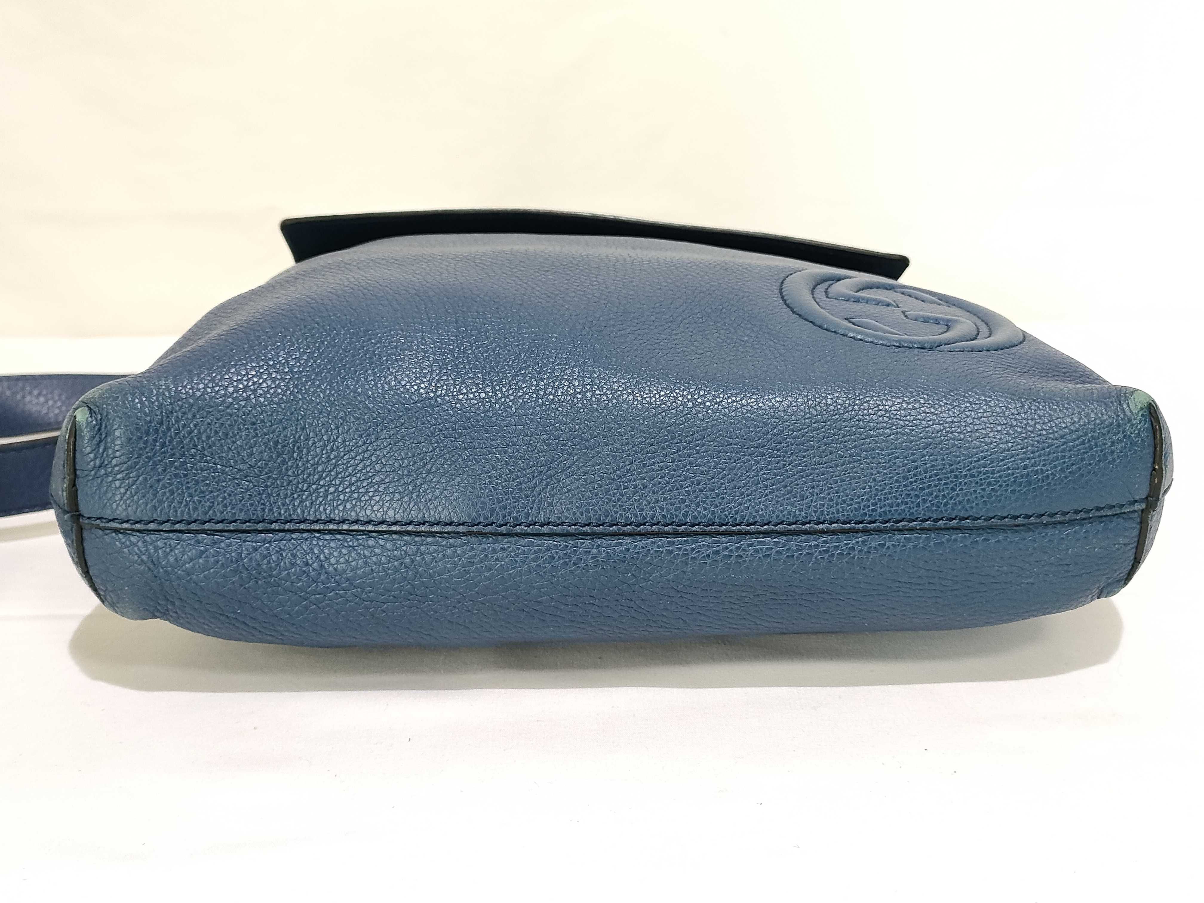 PH- Interlocking G Soho Blue Leather Messenger Bag 32 Shoulder Bag — view 7