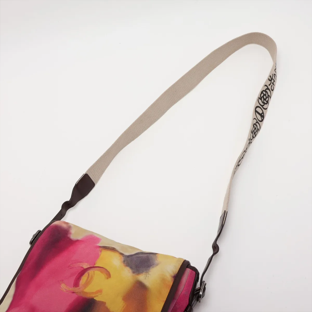 Embroidered Suede x Leather Shoulder Bag, Camellia, Multicolor, Silver Hardware, 20988219 (Serial Number in the 20s) — view 5