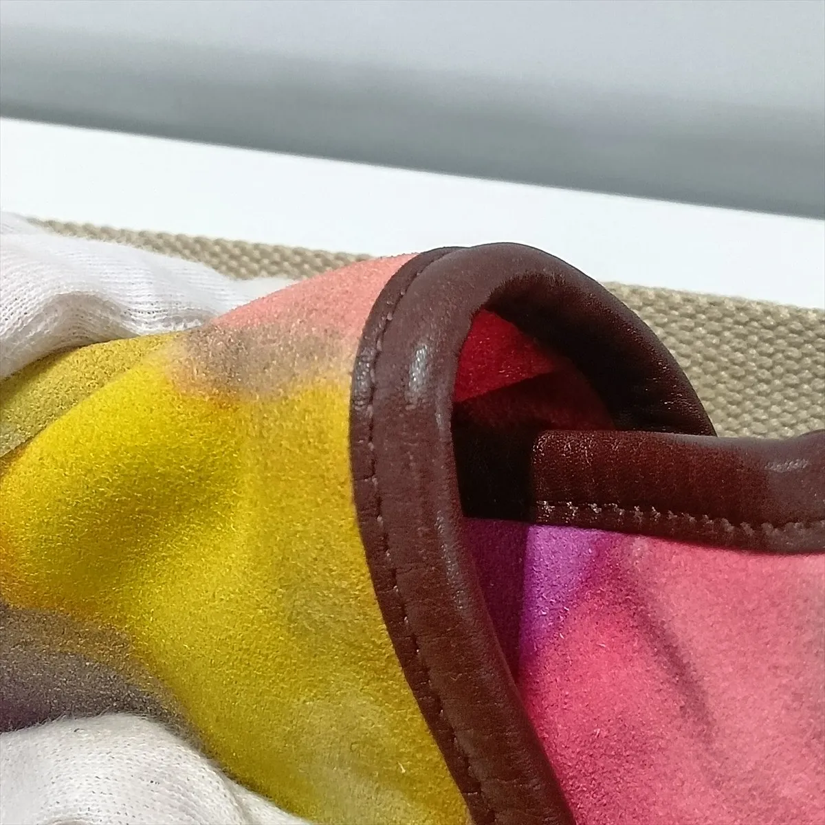 Embroidered Suede x Leather Shoulder Bag, Camellia, Multicolor, Silver Hardware, 20988219 (Serial Number in the 20s) — view 9