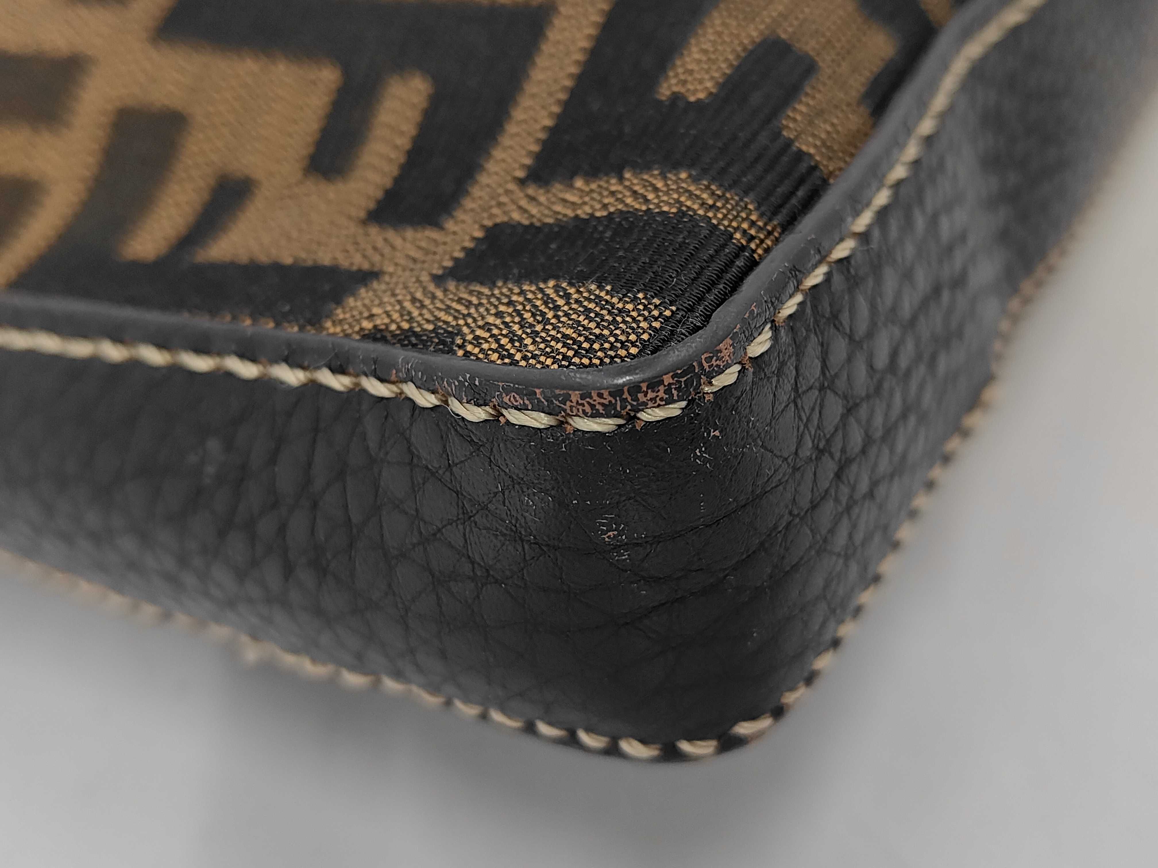 Zucca pattern shoulder bag, Zucca Selleria nylon canvas and leather shoulder bag — view 3