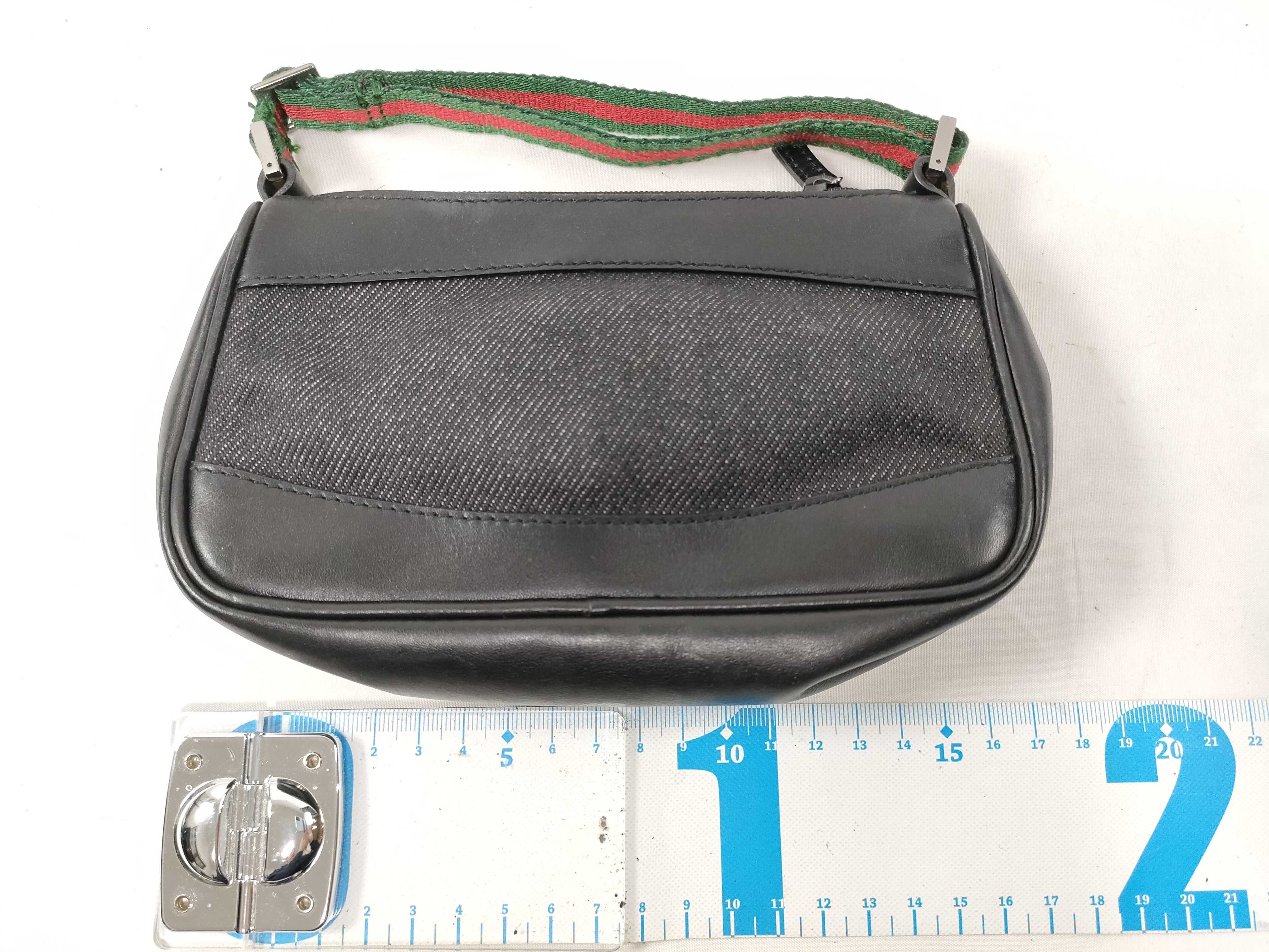 Sherry Accessory Pouch, Black Denim Leather, 92821 Pouch — view 2