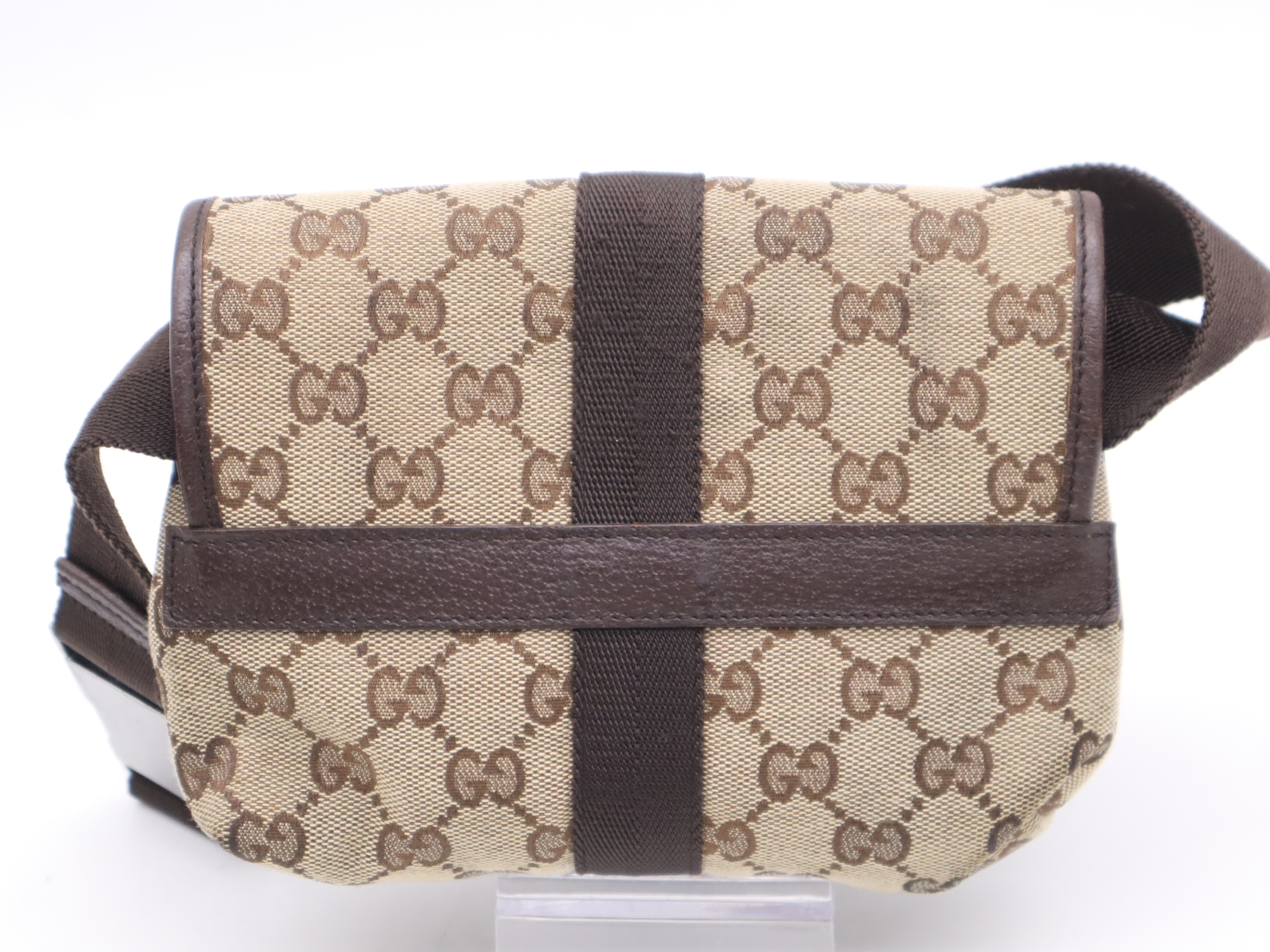 131236 Canvas GG Canvas Body Bag Beige Silver Hardware Waist Bag — view 2