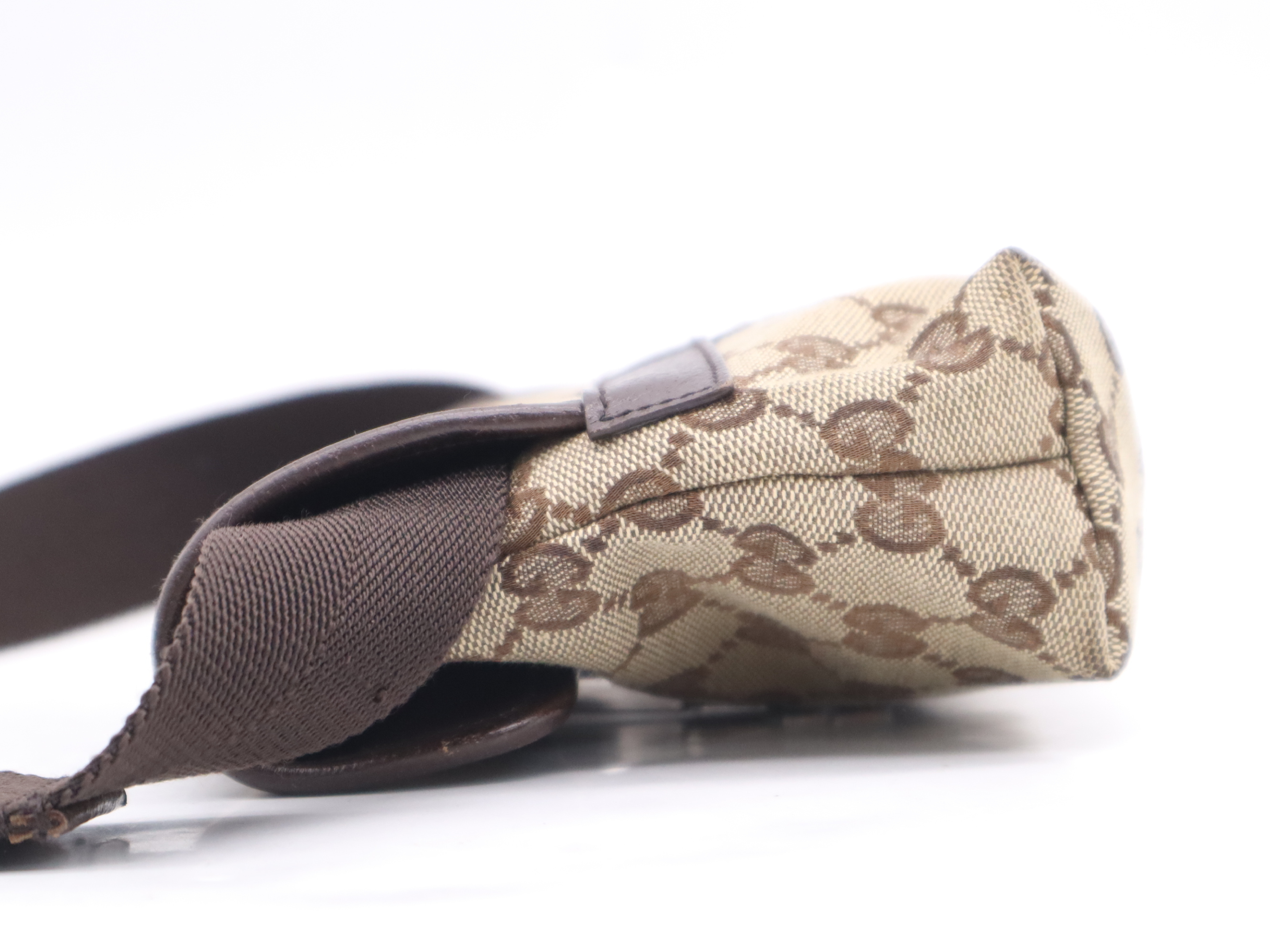 131236 Canvas GG Canvas Body Bag Beige Silver Hardware Waist Bag — view 3