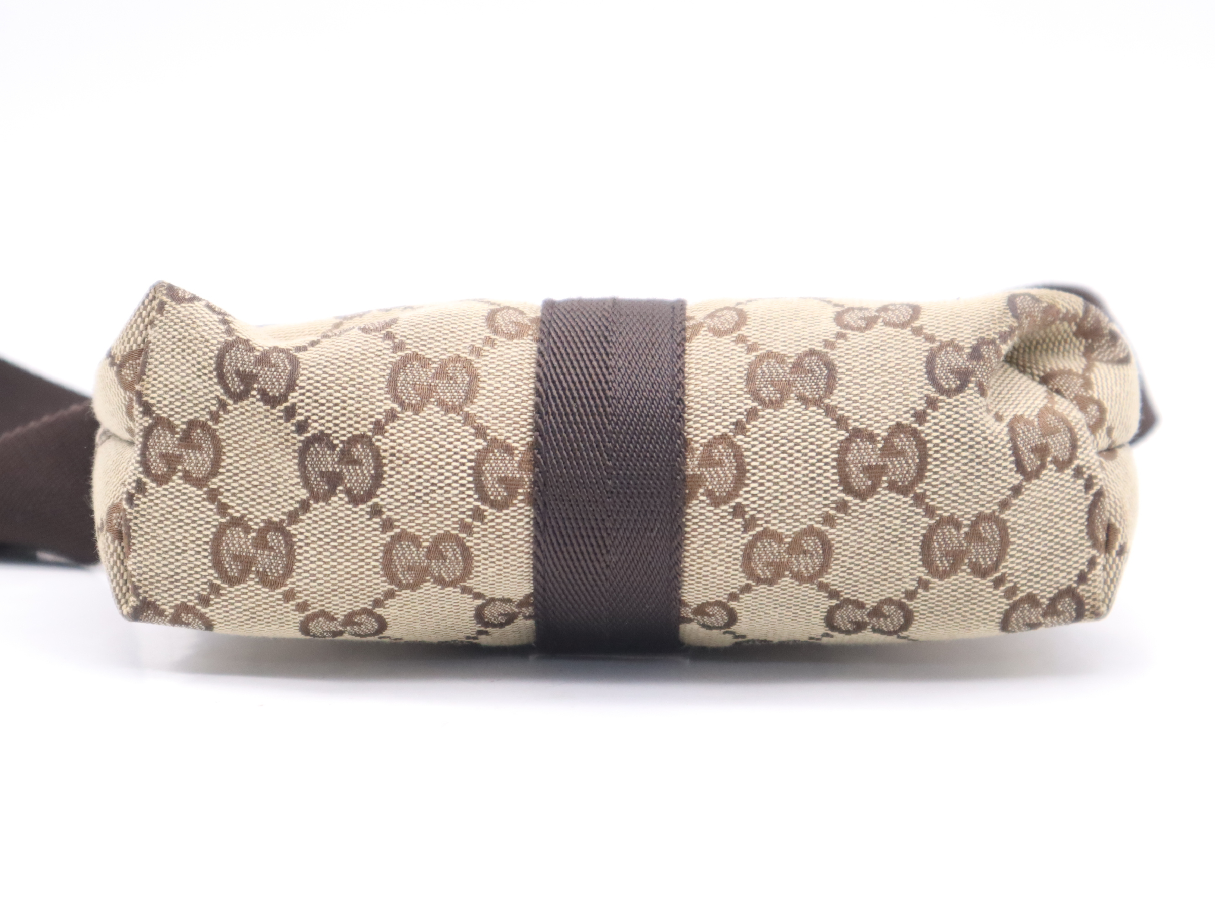 131236 Canvas GG Canvas Body Bag Beige Silver Hardware Waist Bag — view 4