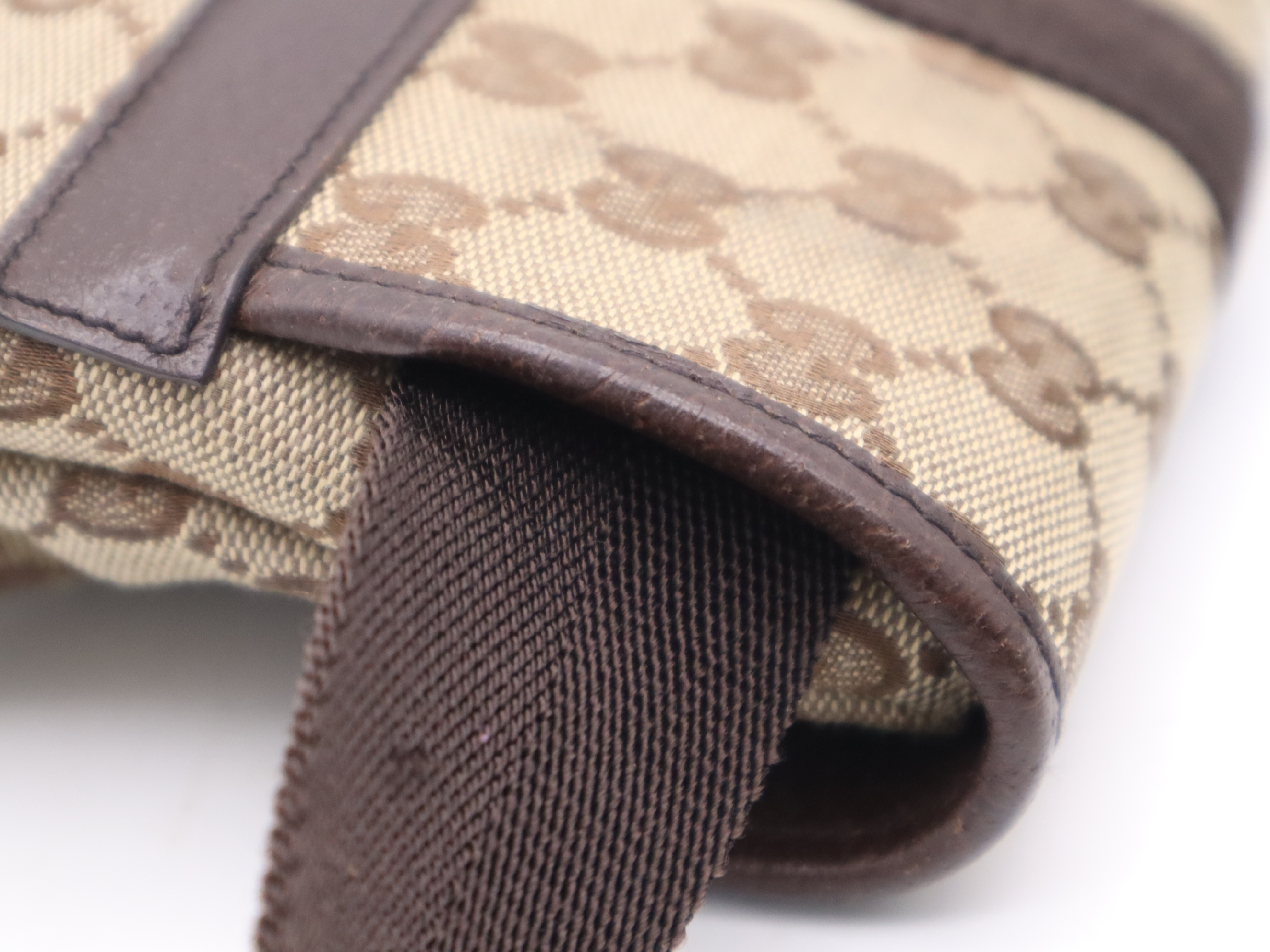 131236 Canvas GG Canvas Body Bag Beige Silver Hardware Waist Bag — view 7