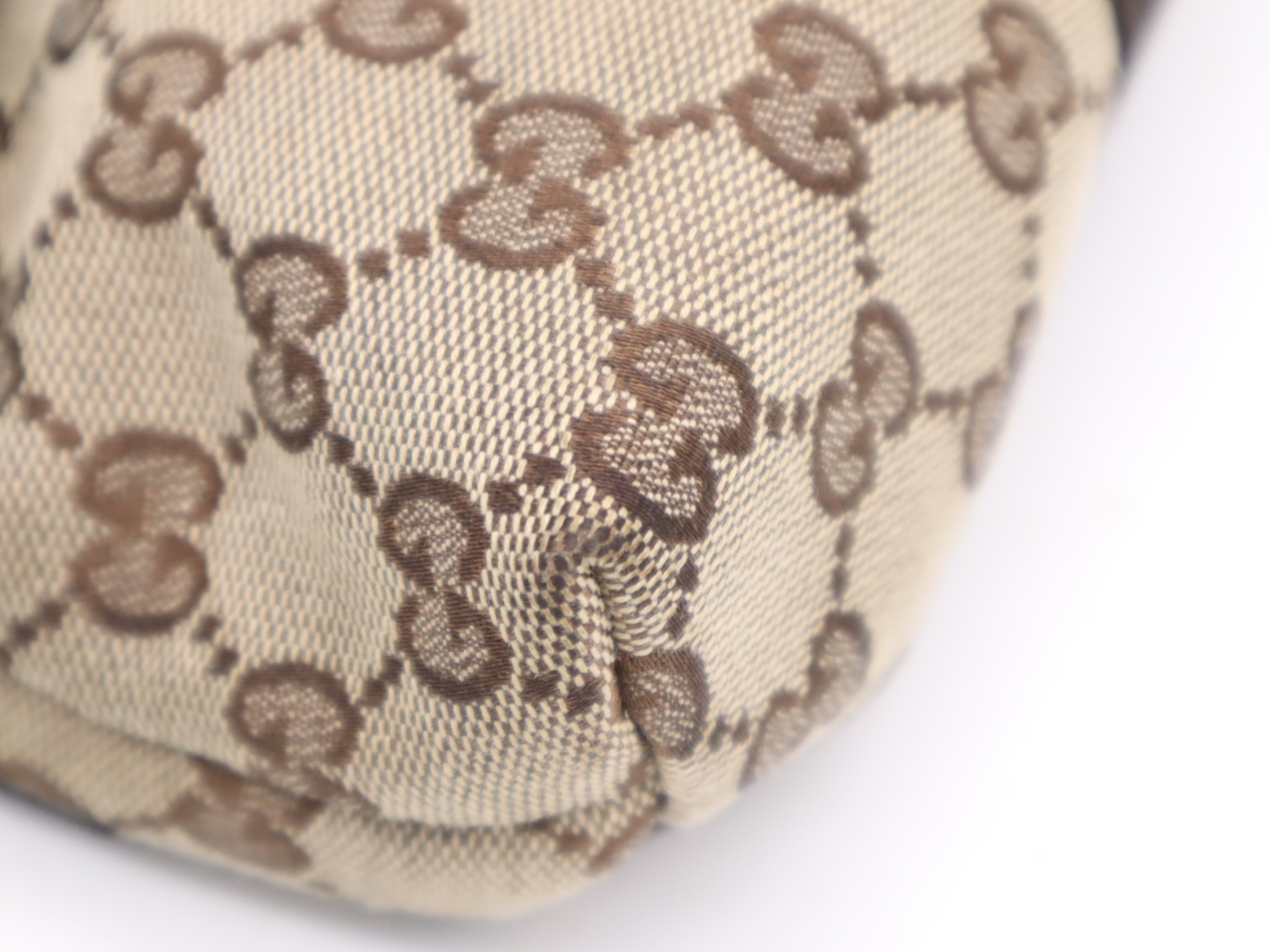 131236 Canvas GG Canvas Body Bag Beige Silver Hardware Waist Bag — view 10