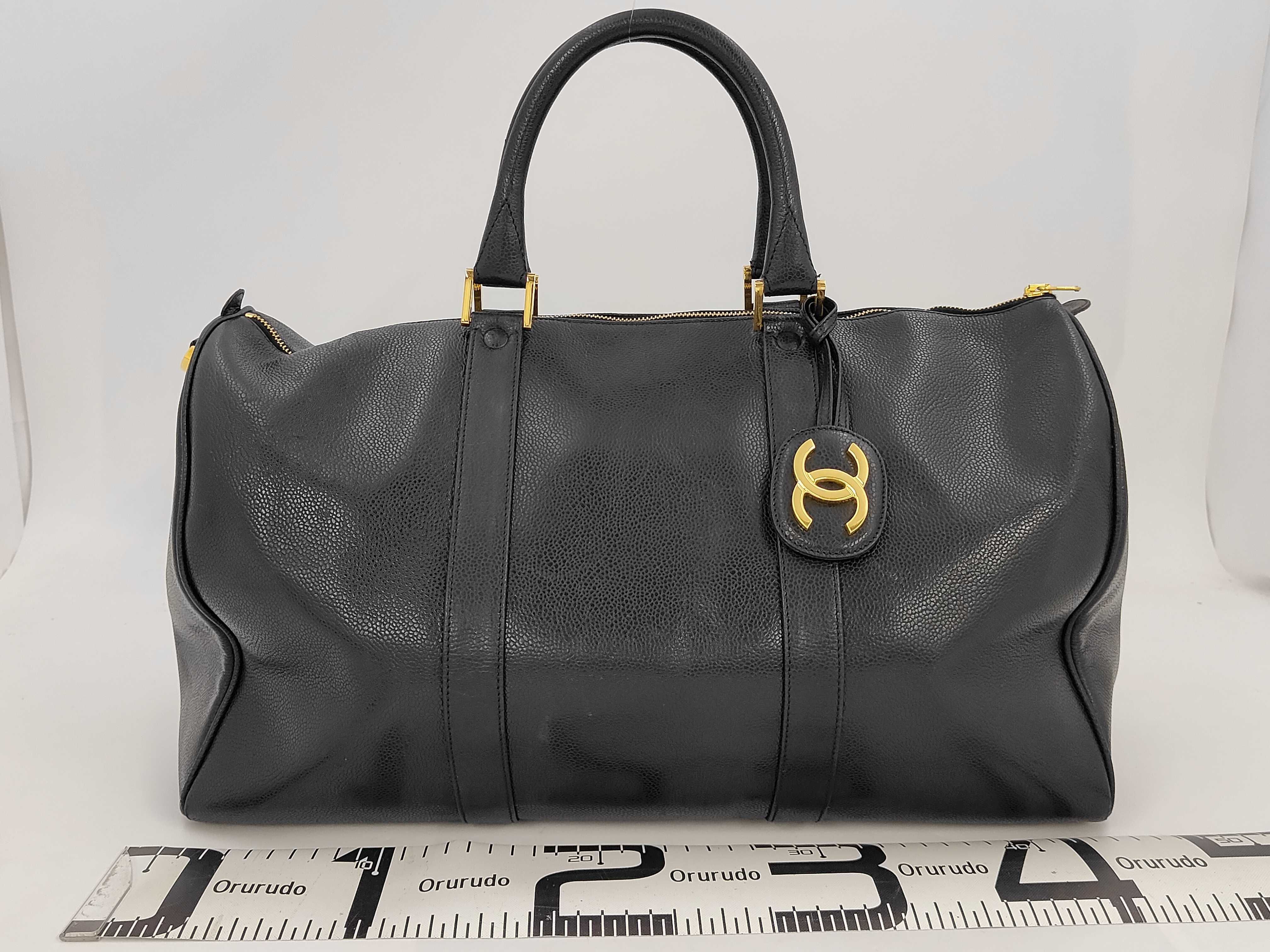 Coco Mark Boston Bag, Caviar Leather, Black, with seal, 3496408, includes guarantee, clochette, padlock, but the zipper pull is torn. — view 2