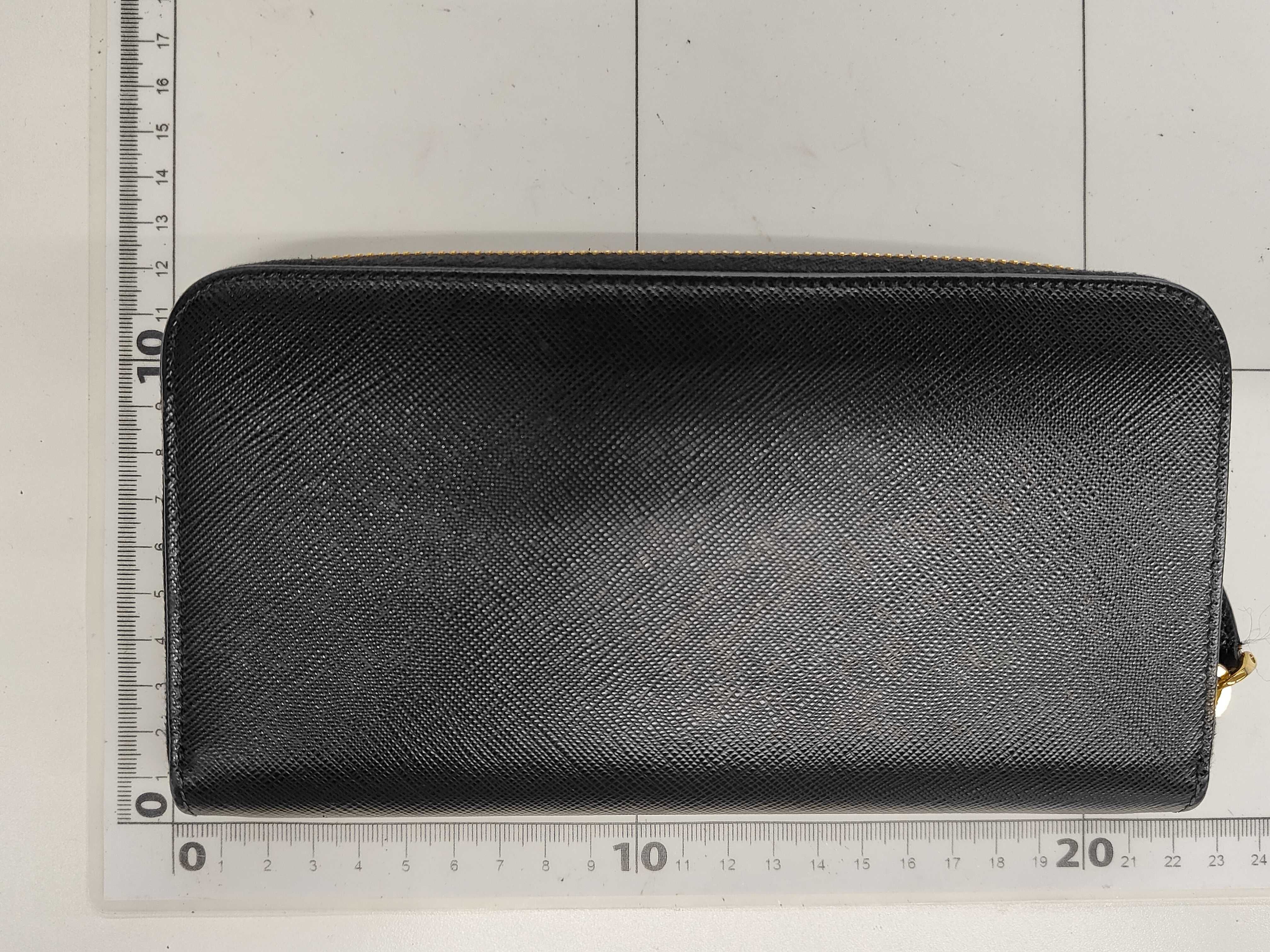 Long Wallet Round Saffiano Black Ribbon Wallet — view 2