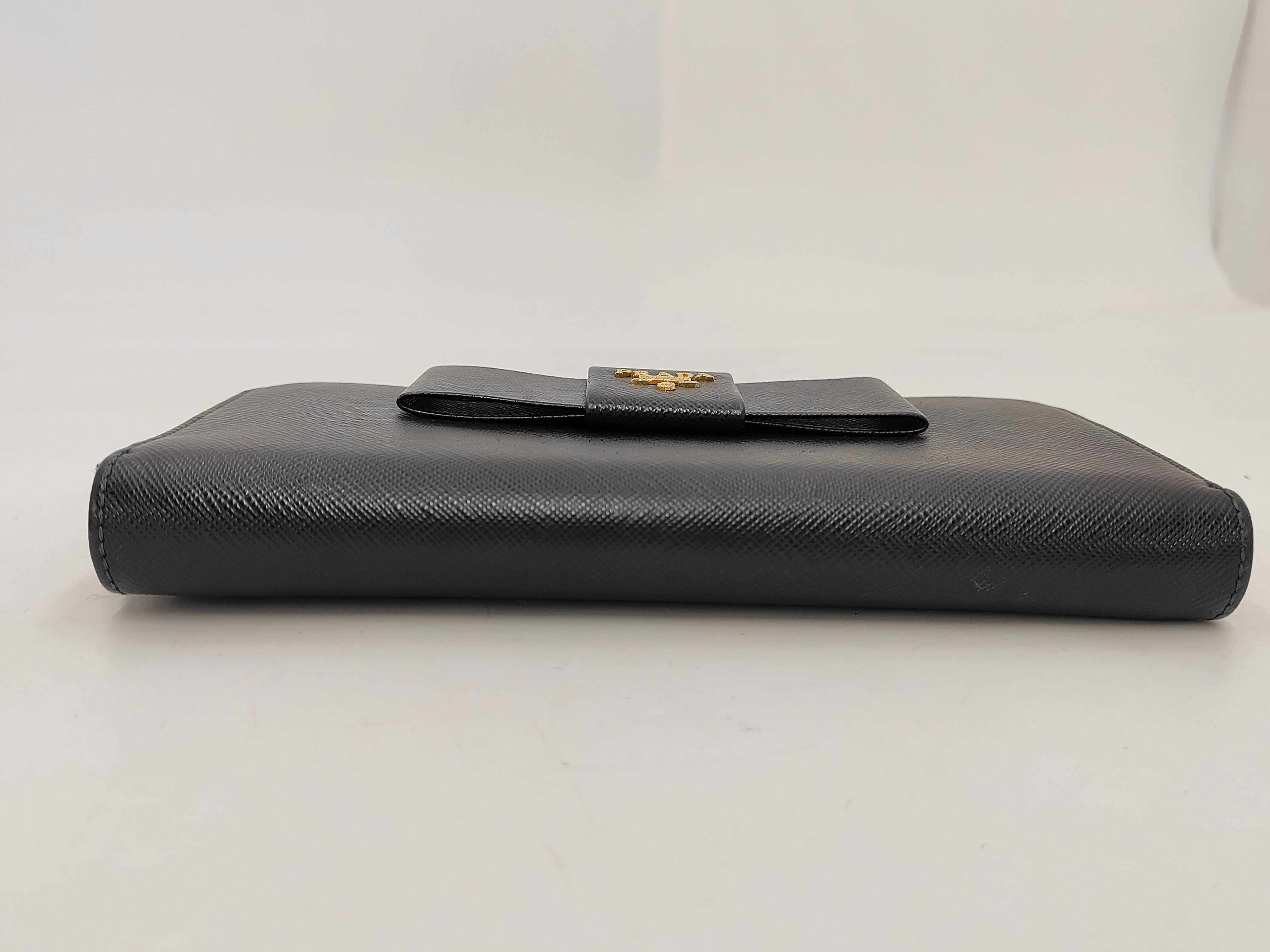 Long Wallet Round Saffiano Black Ribbon Wallet — view 4