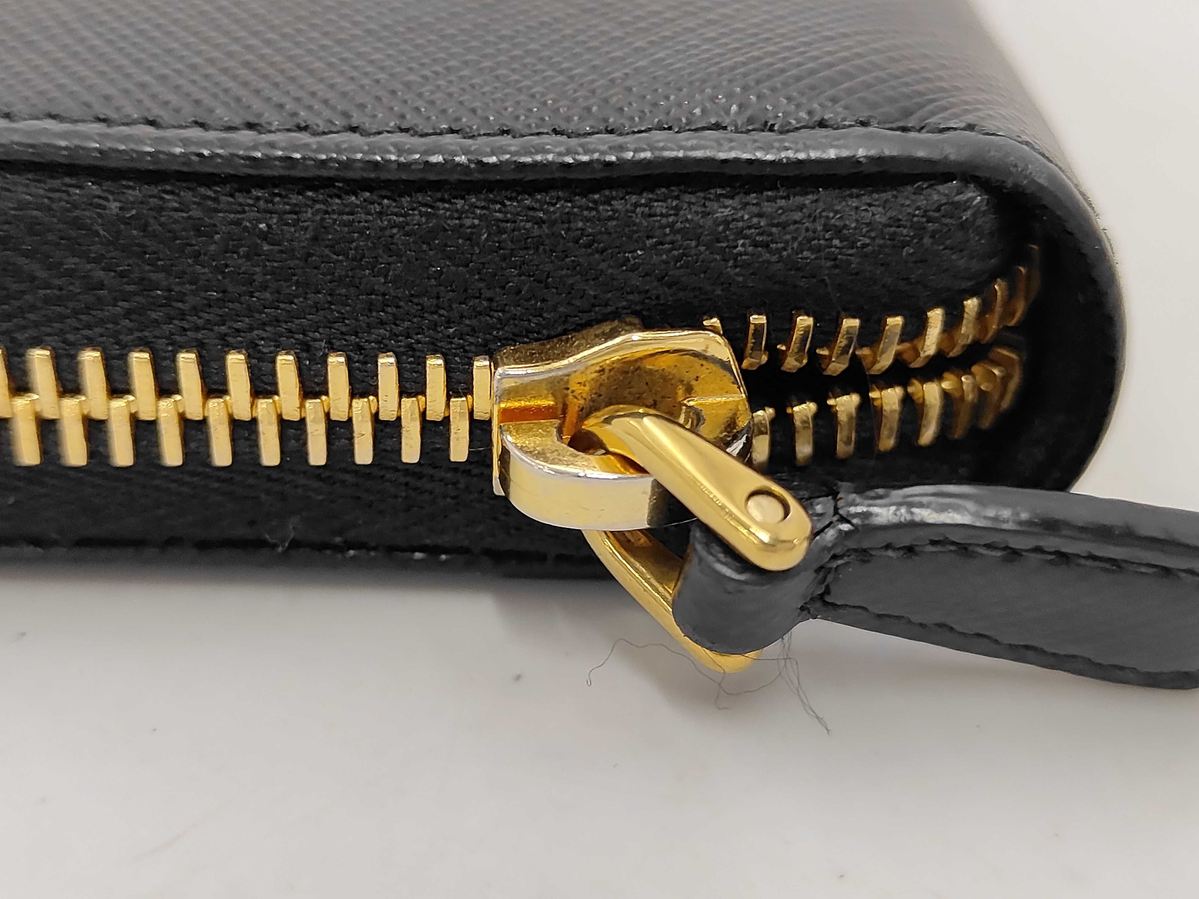 Long Wallet Round Saffiano Black Ribbon Wallet — view 5