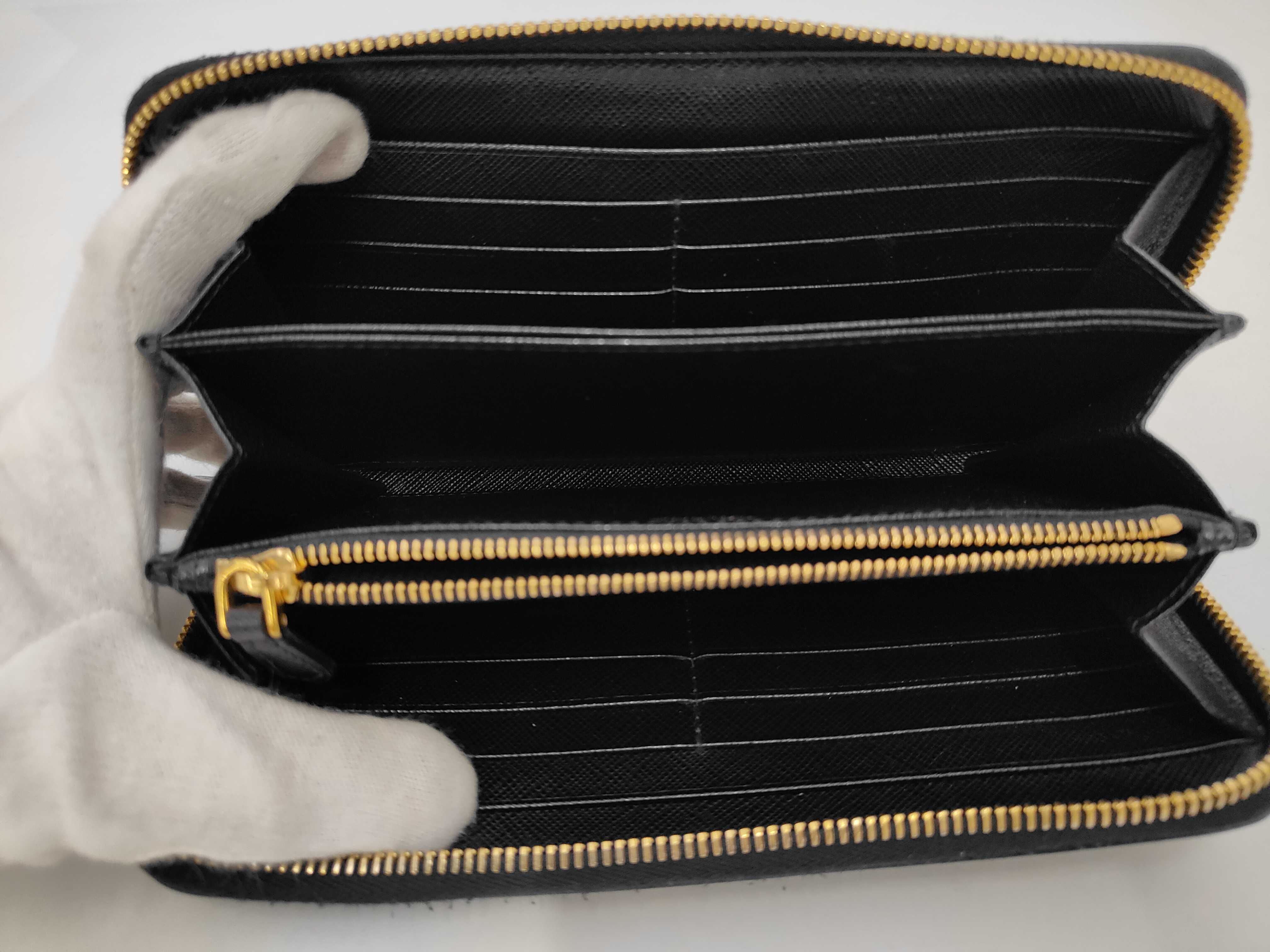 Long Wallet Round Saffiano Black Ribbon Wallet — view 6