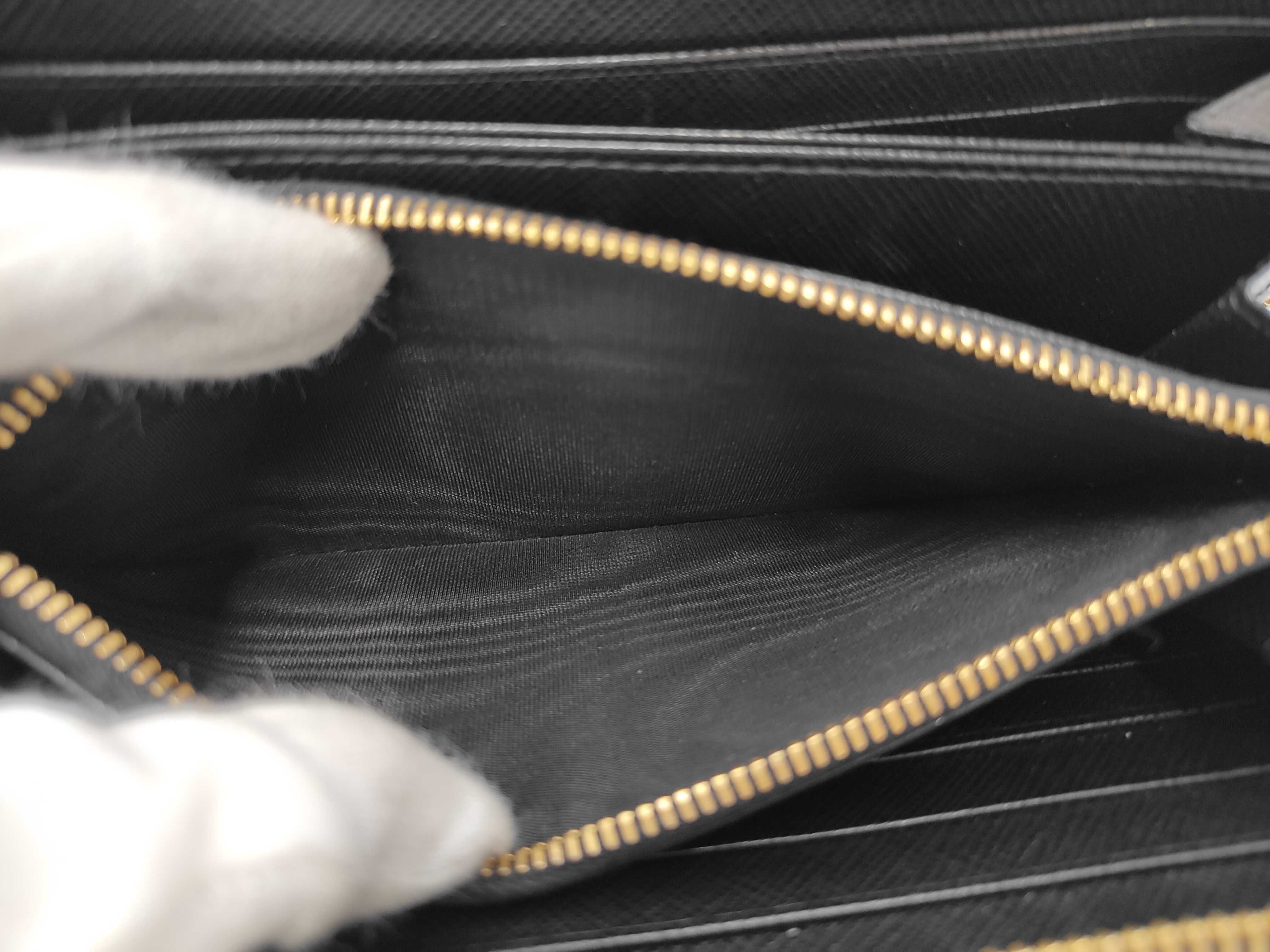 Long Wallet Round Saffiano Black Ribbon Wallet — view 7