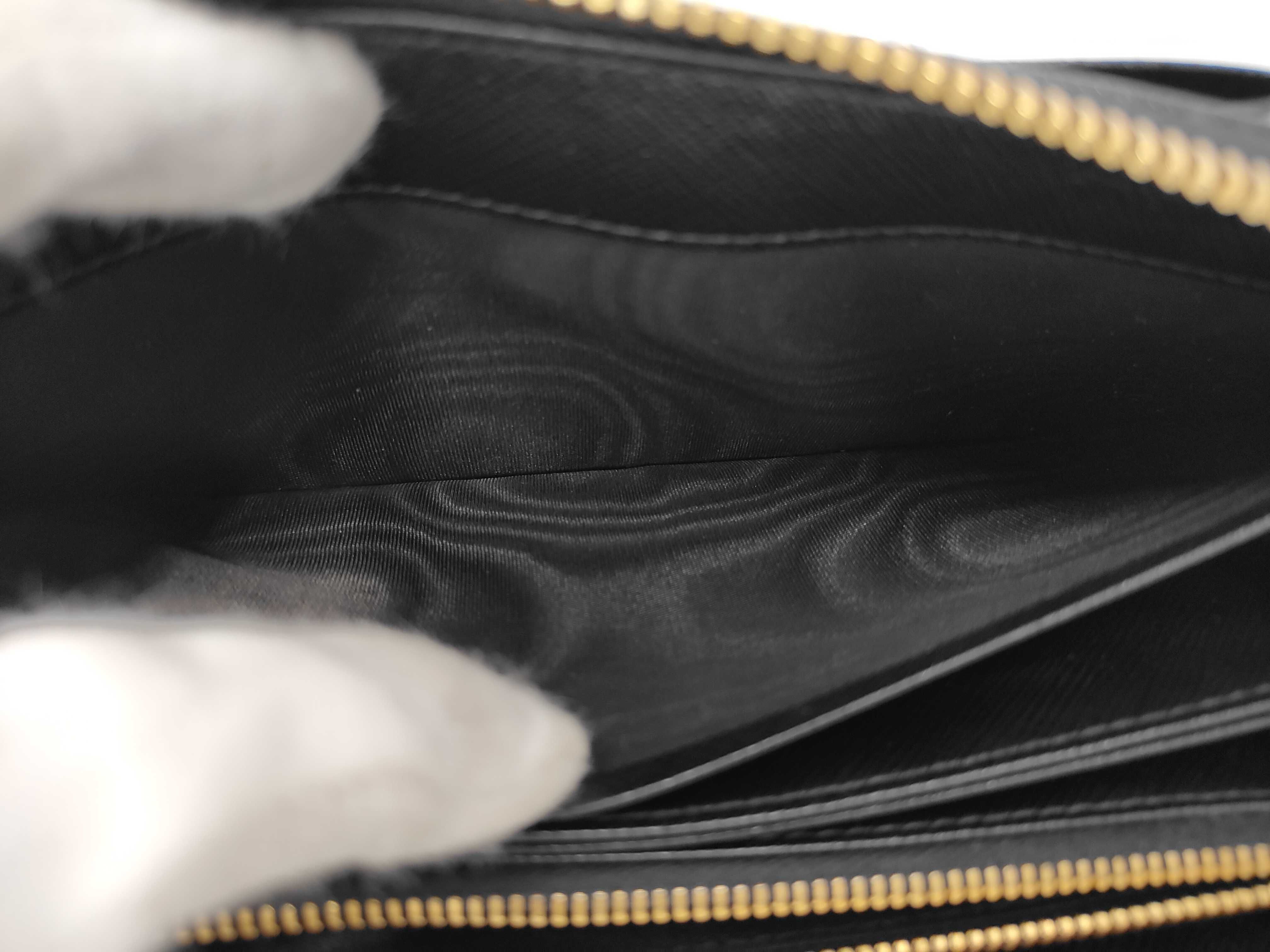 Long Wallet Round Saffiano Black Ribbon Wallet — view 8
