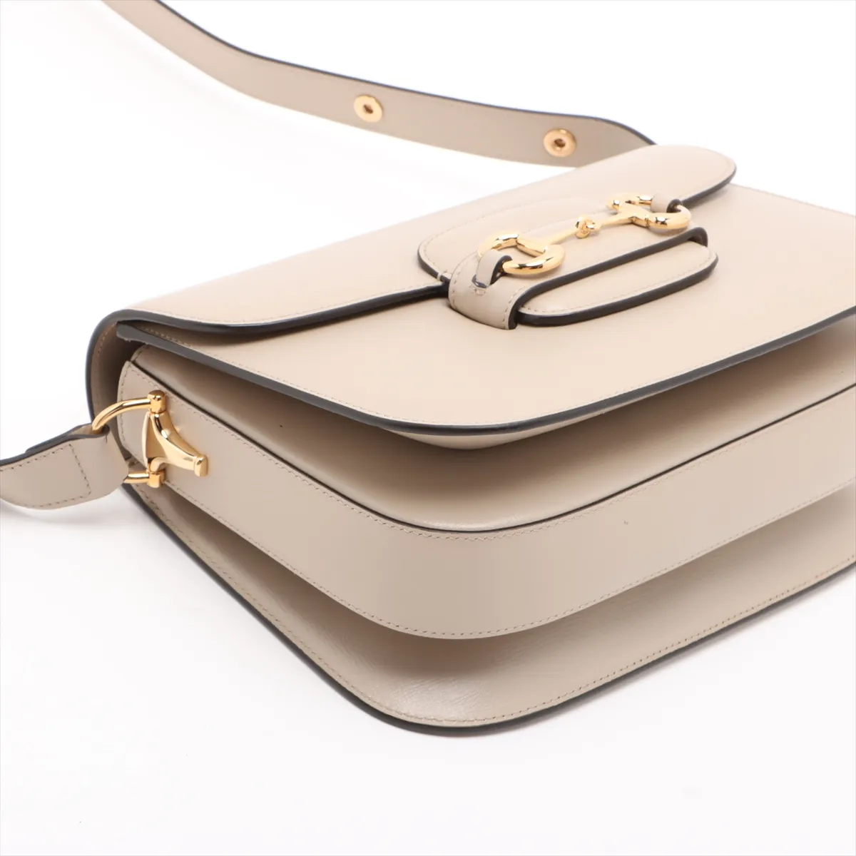 Horsebit 1955 Leather Shoulder Bag, Beige, 602204 — view 4