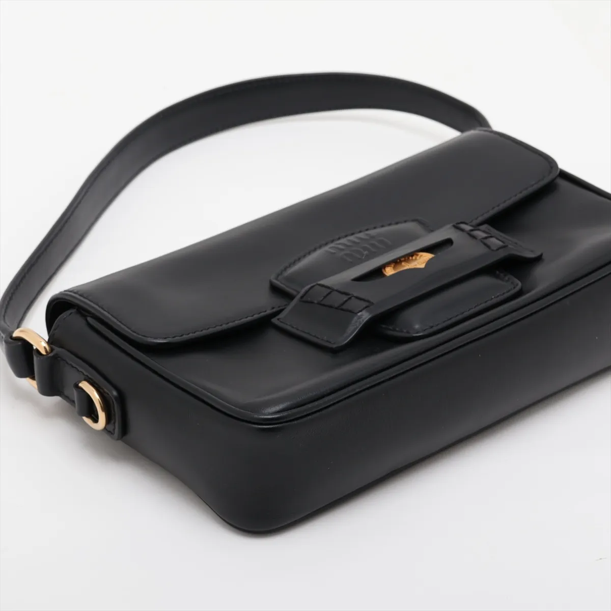 Penny 5BD270 Leather 2-Way Shoulder Bag, Black — view 4