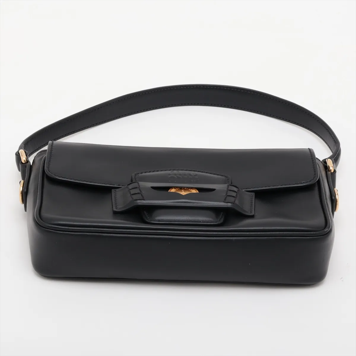 Penny 5BD270 Leather 2-Way Shoulder Bag, Black — view 6