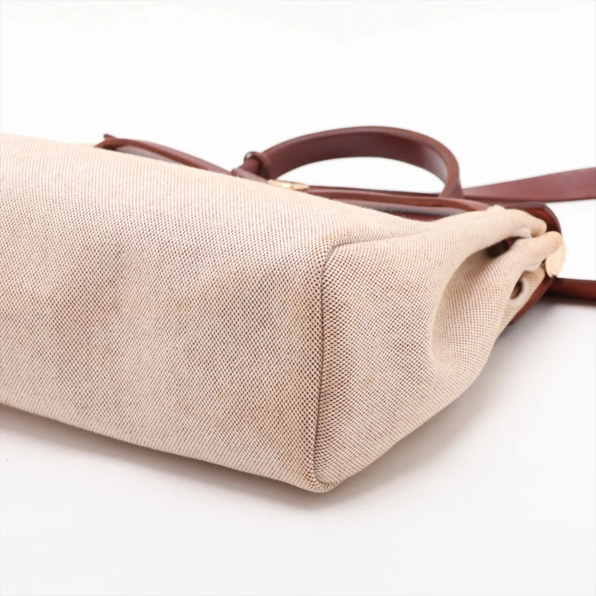 Herbag PM Toile H x Vache Hunter Beige x Brown Gold Hardware E: 2001 — view 3