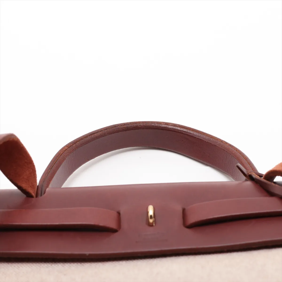 Herbag PM Toile H x Vache Hunter Beige x Brown Gold Hardware E: 2001 — view 6