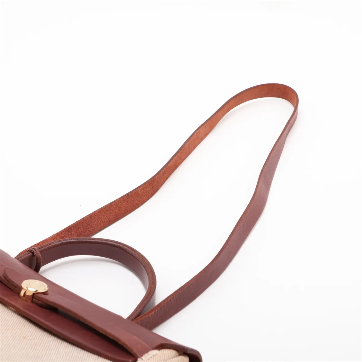 Herbag PM Toile H x Vache Hunter Beige x Brown Gold Hardware E: 2001 — view 7