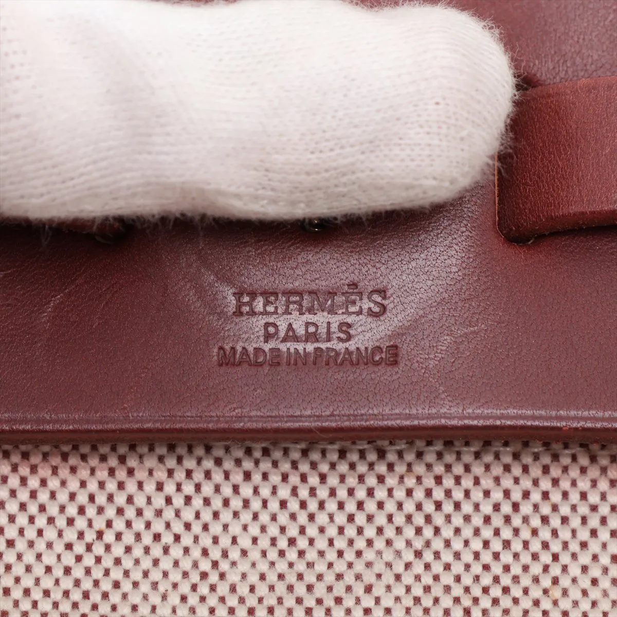 Herbag PM Toile H x Vache Hunter Beige x Brown Gold Hardware E: 2001 — view 10
