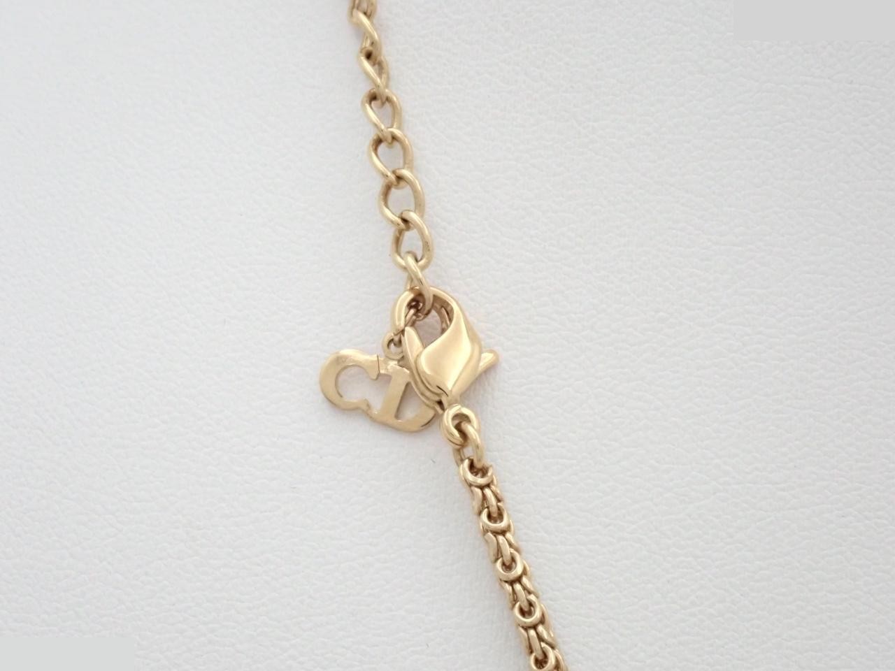 Rose Rhinestone Gold Necklace — view 2