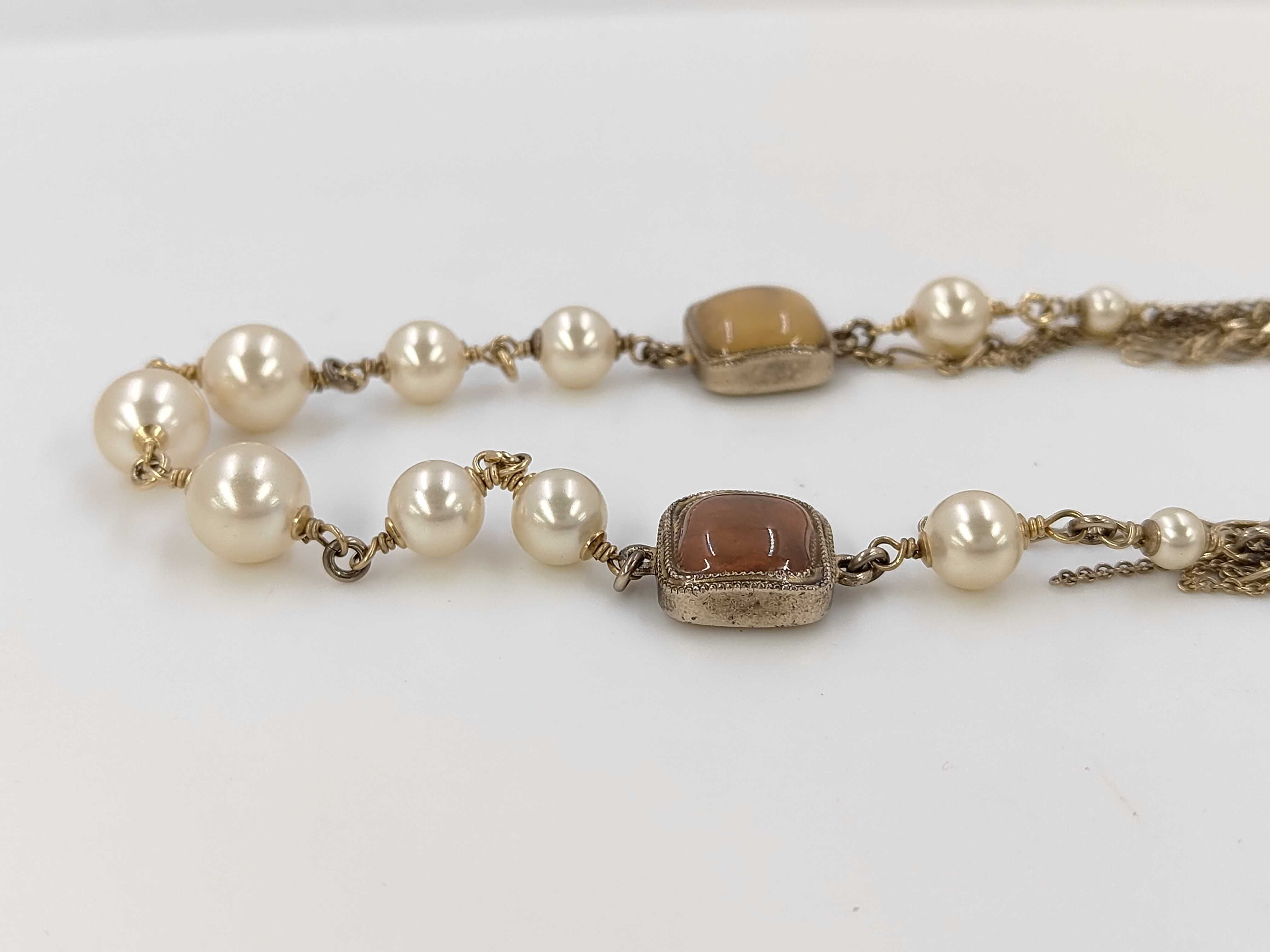 Long Necklace, Faux Pearl, Gold Bracelet/Bangle — view 3