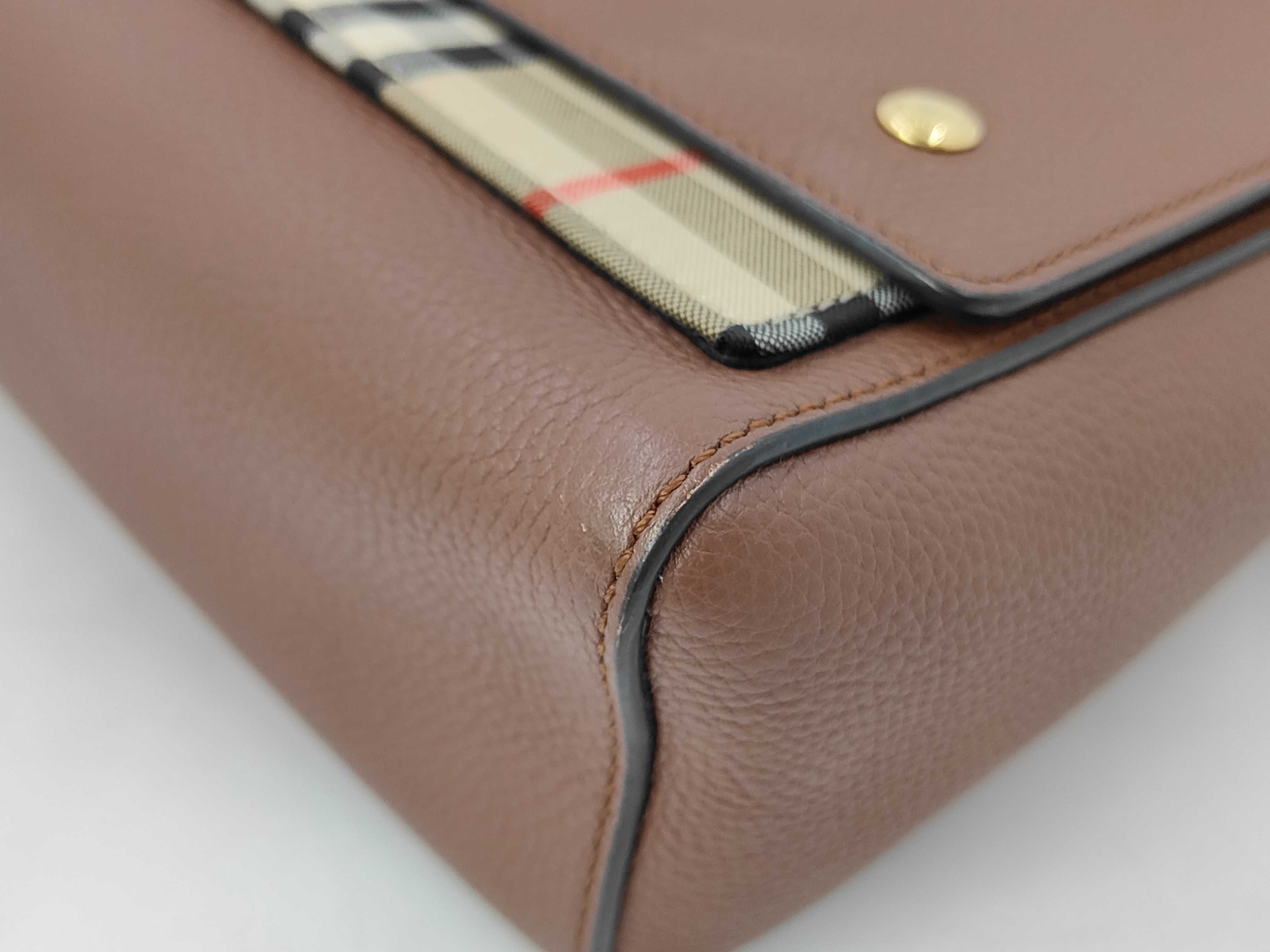 BAG LONDON LEATHER SHOULDER MESSENGER CHECKED BROWN Shoulder Bag — view 4