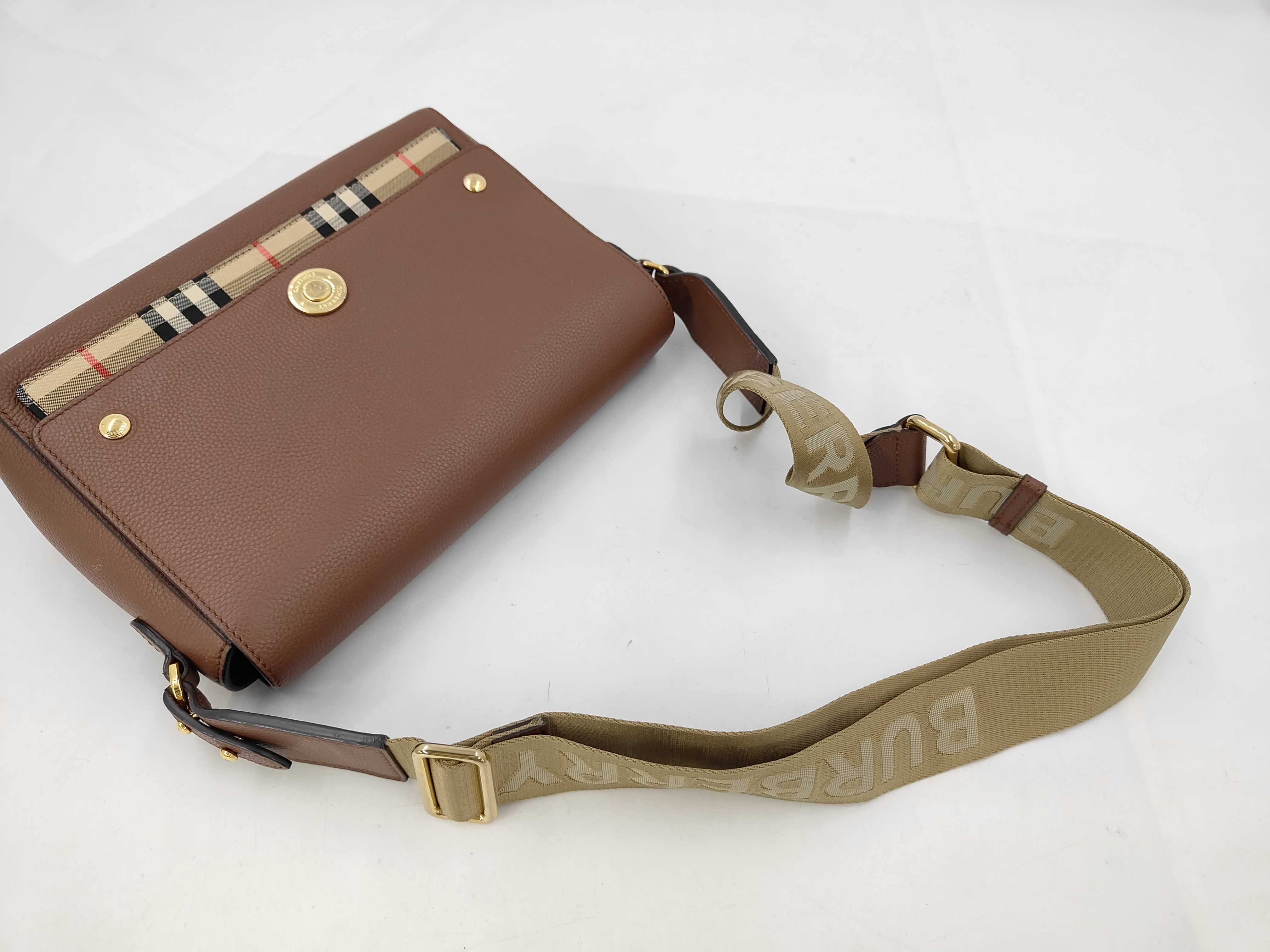 BAG LONDON LEATHER SHOULDER MESSENGER CHECKED BROWN Shoulder Bag — view 7
