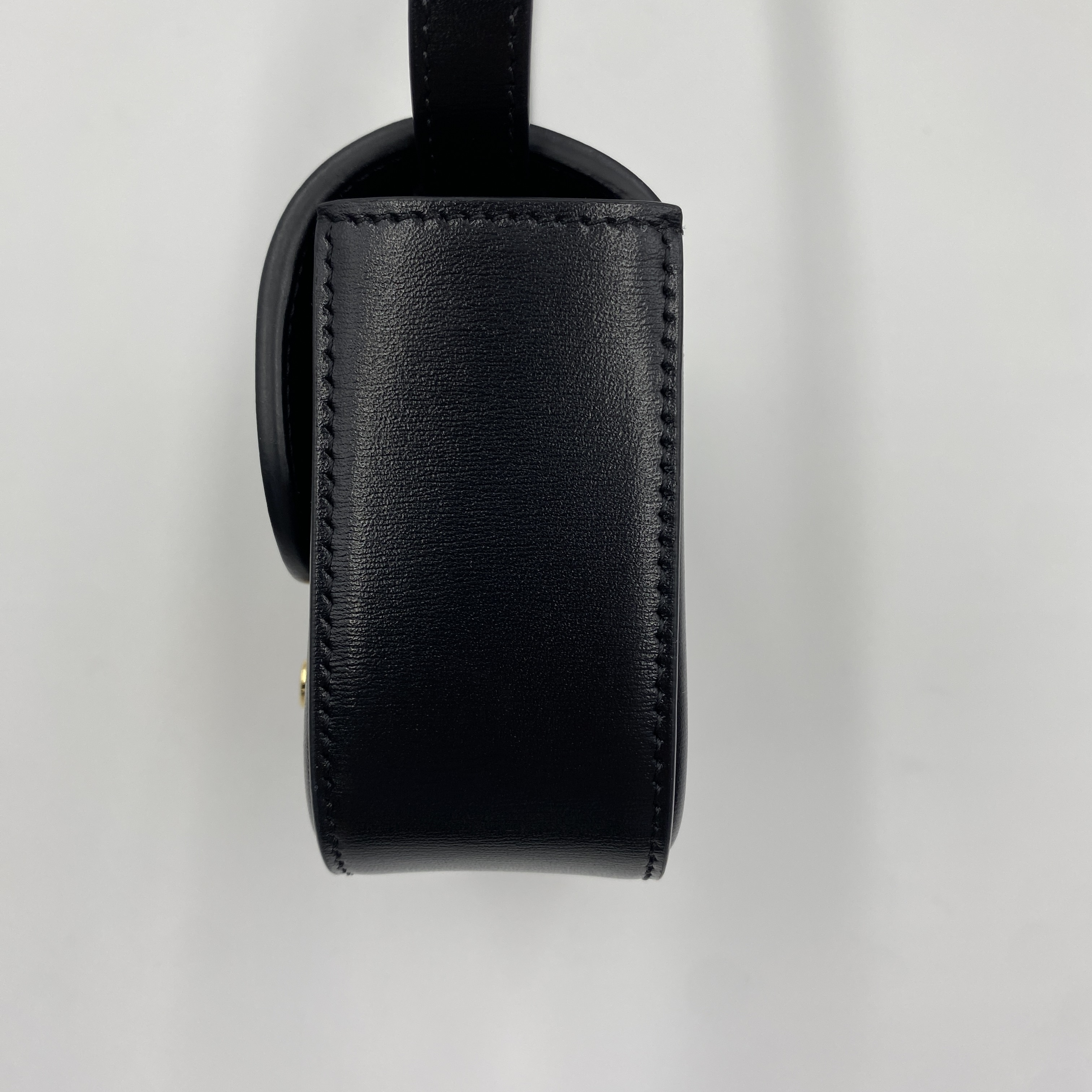 Triomphe Mini Claude Leather Shoulder Bag, Black — view 11