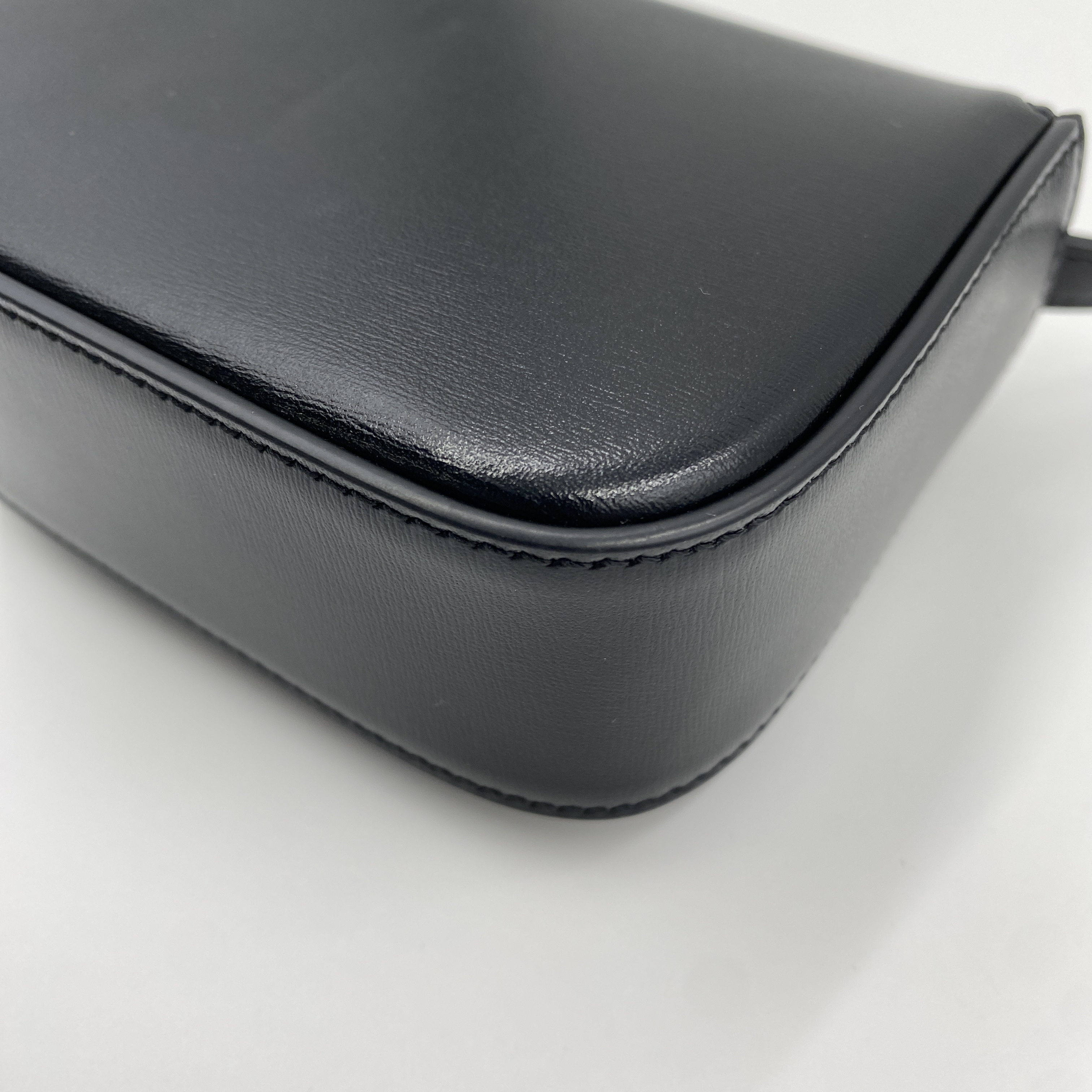 Triomphe Mini Claude Leather Shoulder Bag, Black — view 6