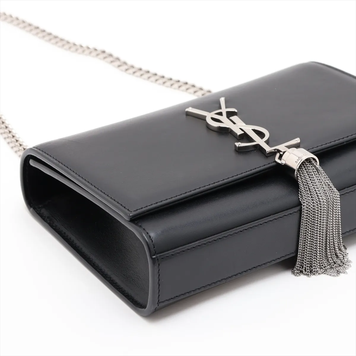 Classic Kate 474366 Leather Chain Shoulder Bag, Black — view 4