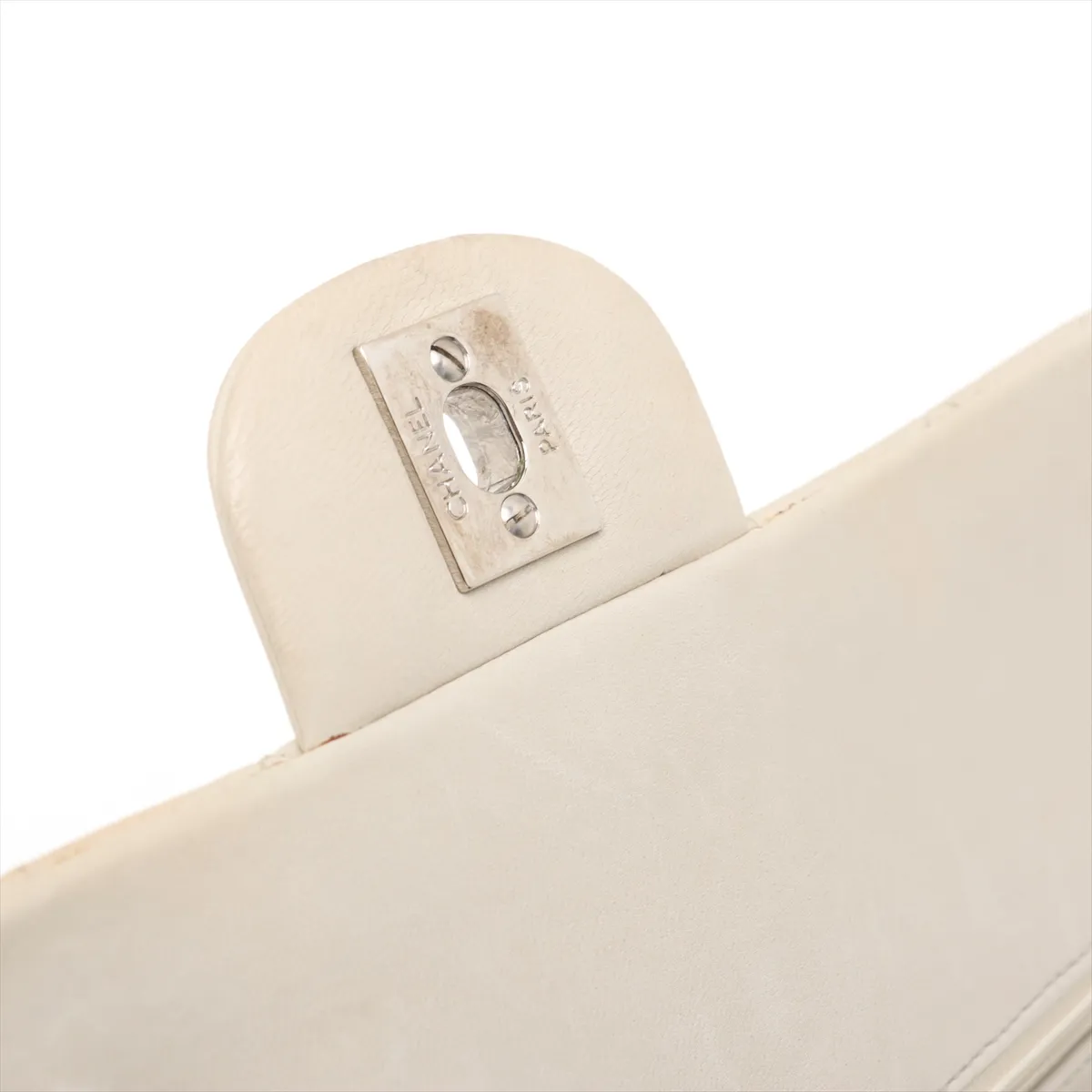 Matelasse 25 Lambskin Double Flap Double Chain Bag Beige Silver Hardware 6083700 6th Series A01112 — view 13