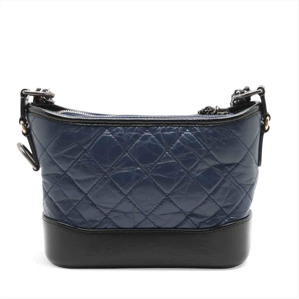 Gabriel de Chanel Small Leather Chain Shoulder Bag Blue x Black Gold x Silver Hardware 27071430 No. 27 — view 2