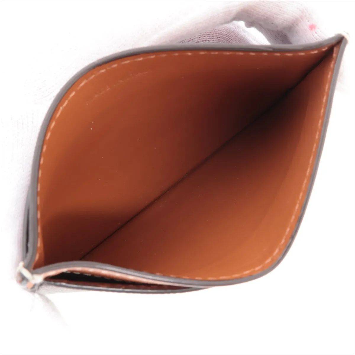 Triomphe Canvas Leather Card Case Brown — view 3