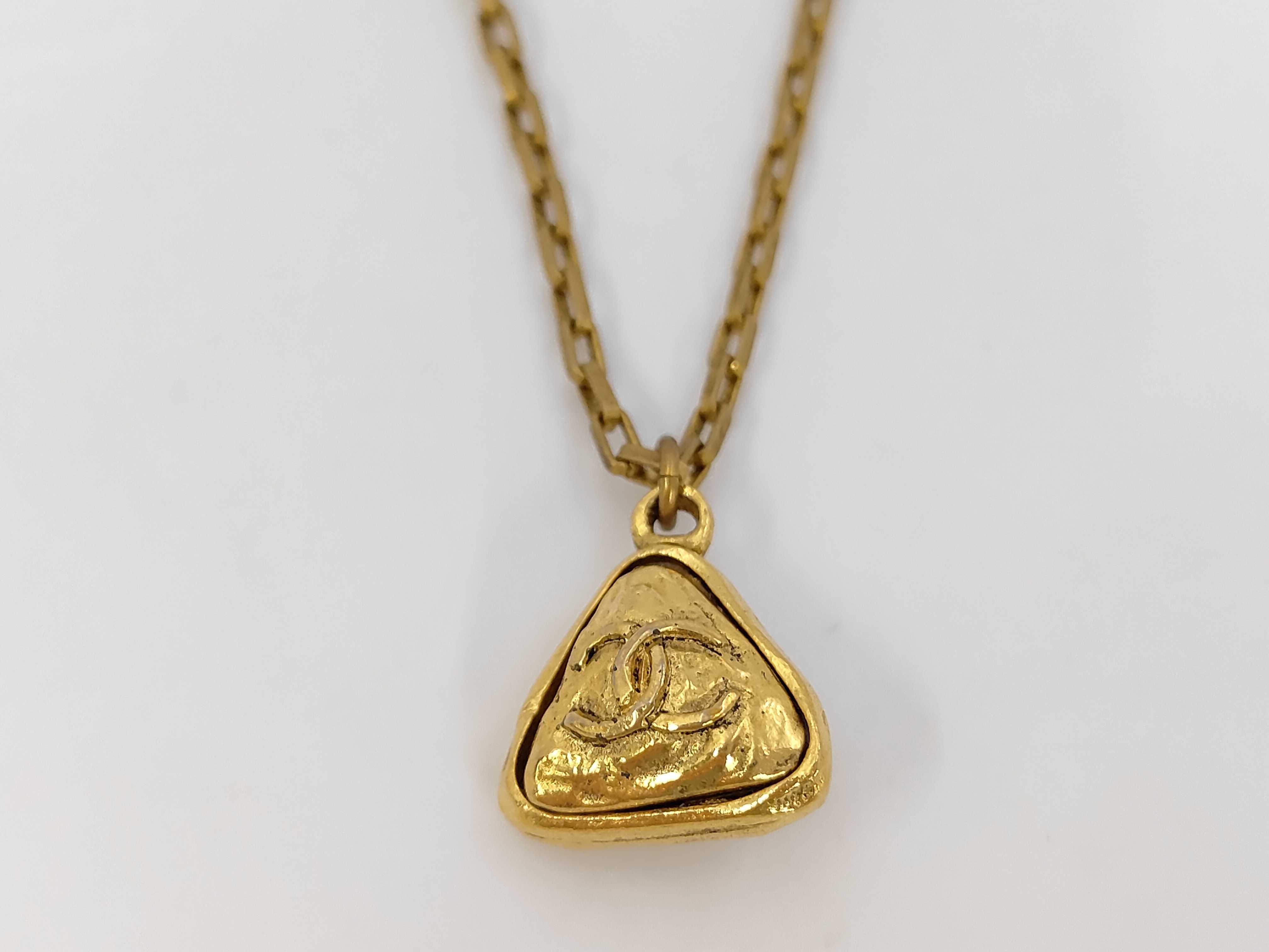 Vintage Gold Triangle Necklace — view 5