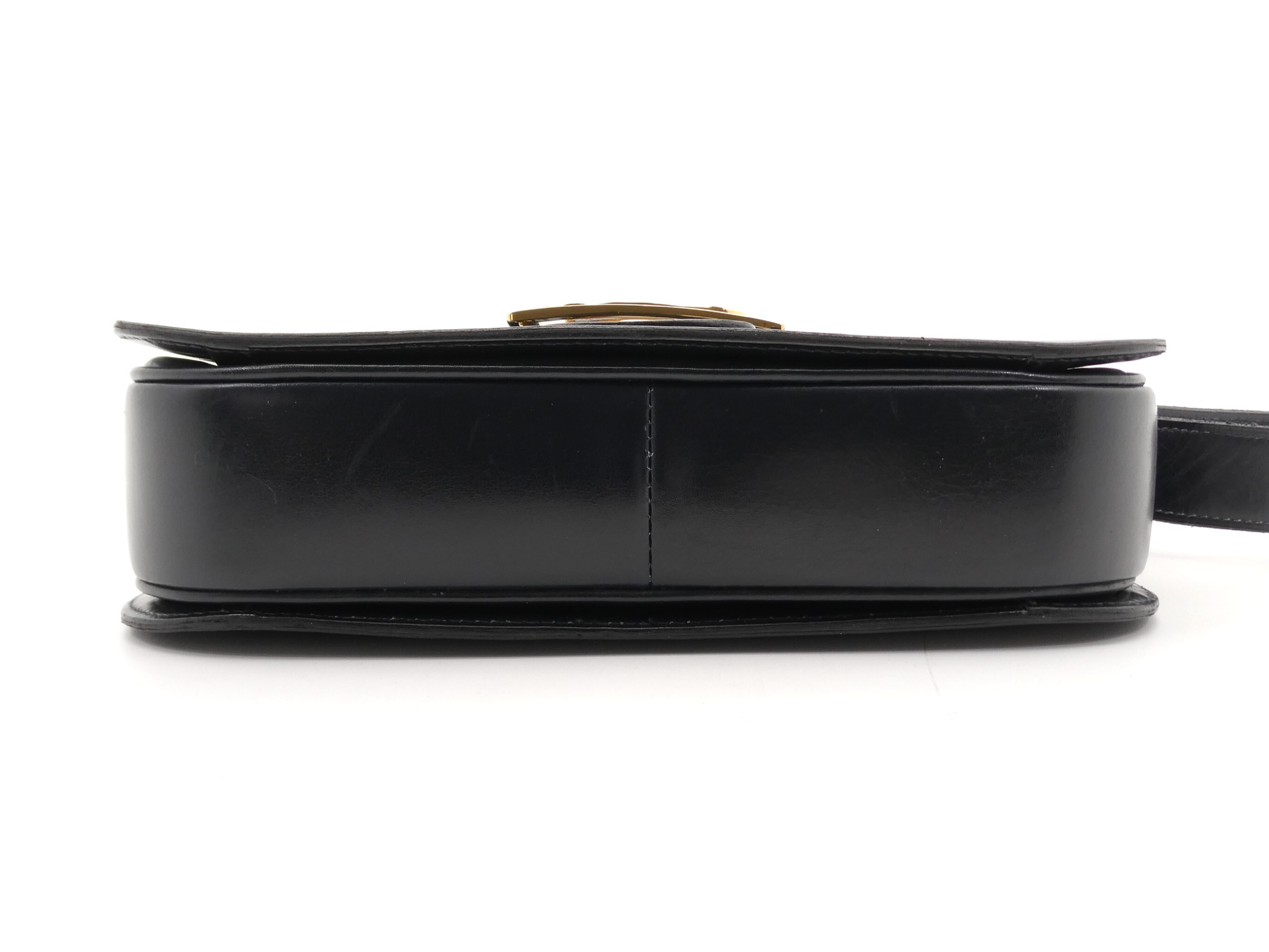 leather shoulder bag with carriage hardware — view 5