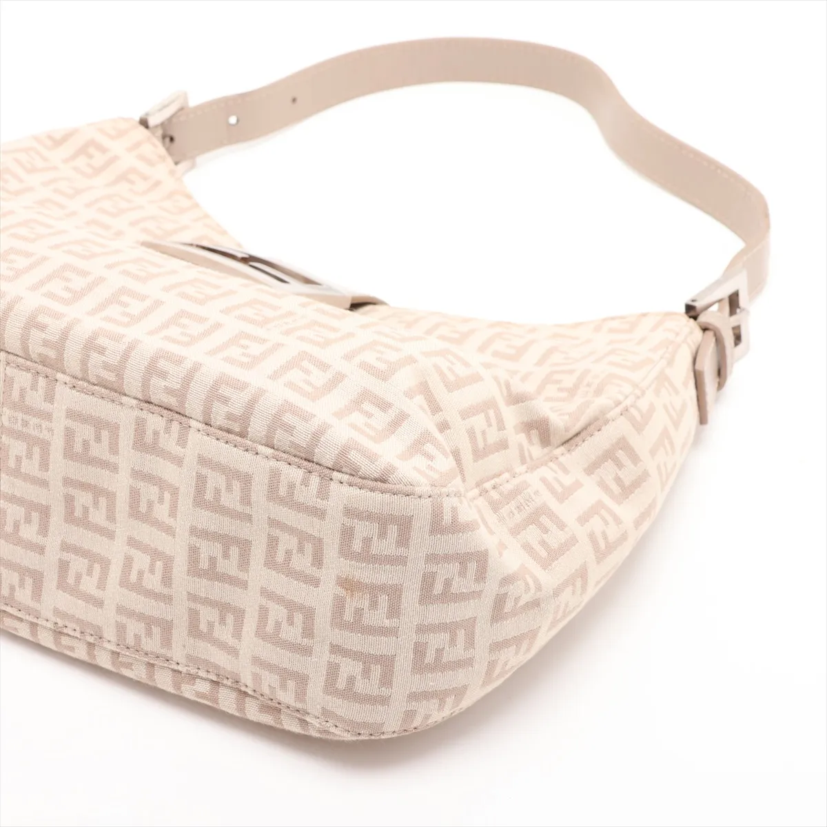 Zucchino Canvas x Leather Shoulder Bag, White, 8BR036 — view 3