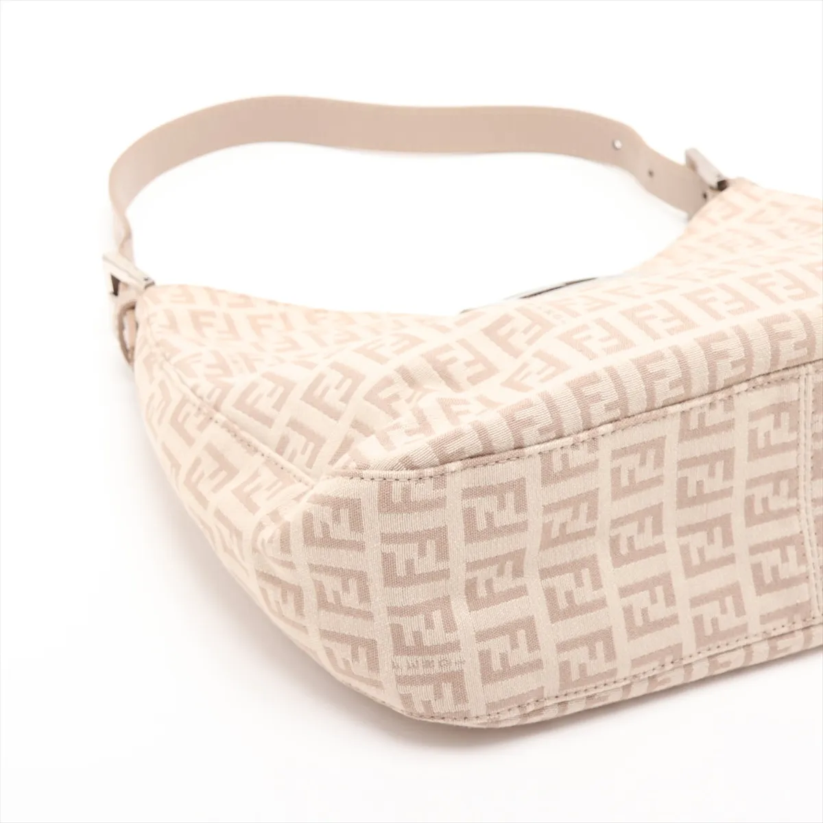 Zucchino Canvas x Leather Shoulder Bag, White, 8BR036 — view 4