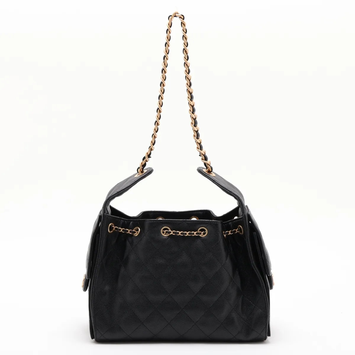 [Individually packaged] Chanel 25 Small Caviar Skin Chain Shoulder Bag, Black with Gold Hardware, CN7A6CJK, Random Plate, AS5293 — view 2